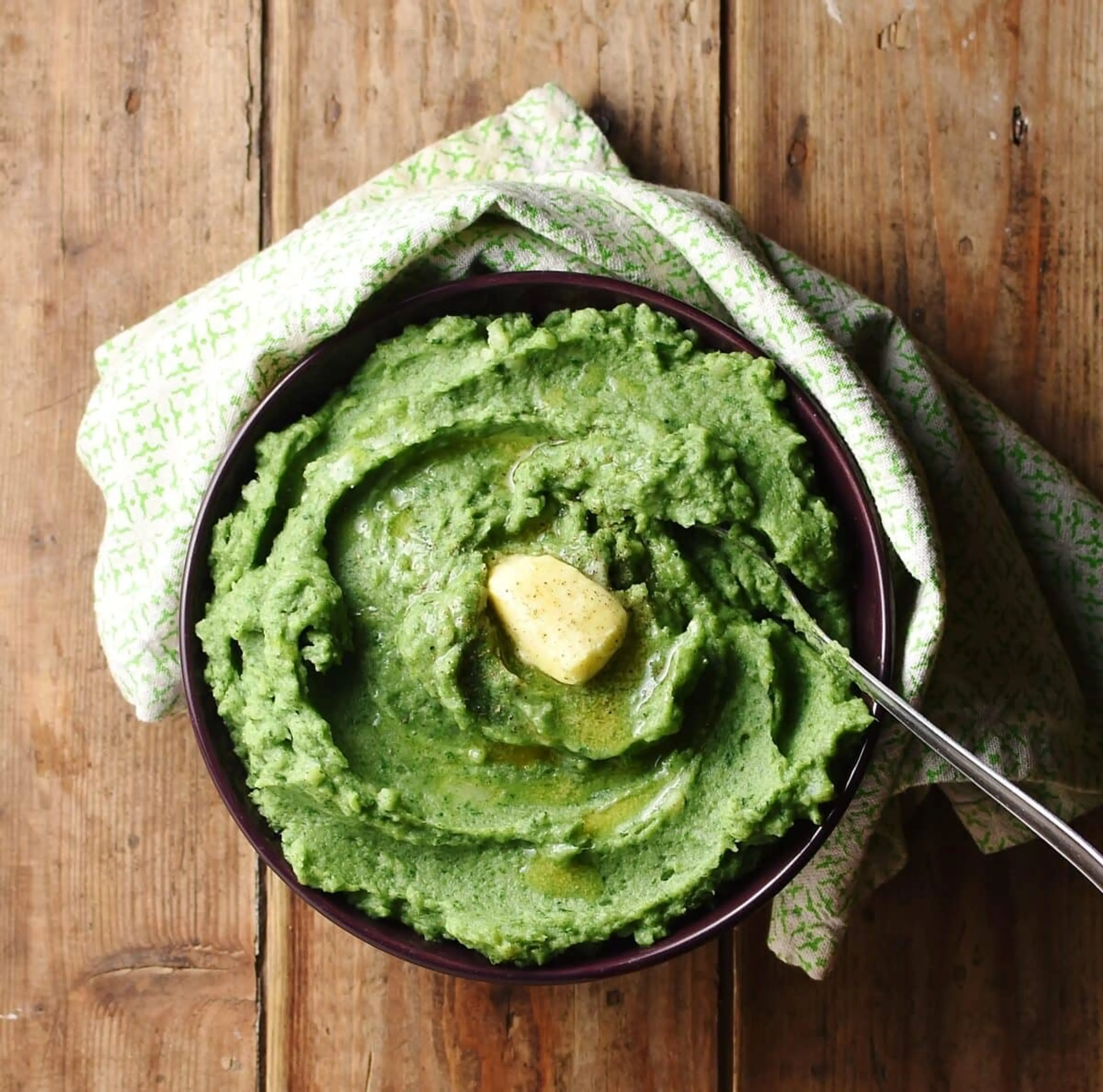 Healthy Creamy Mashed Potatoes with Spinach