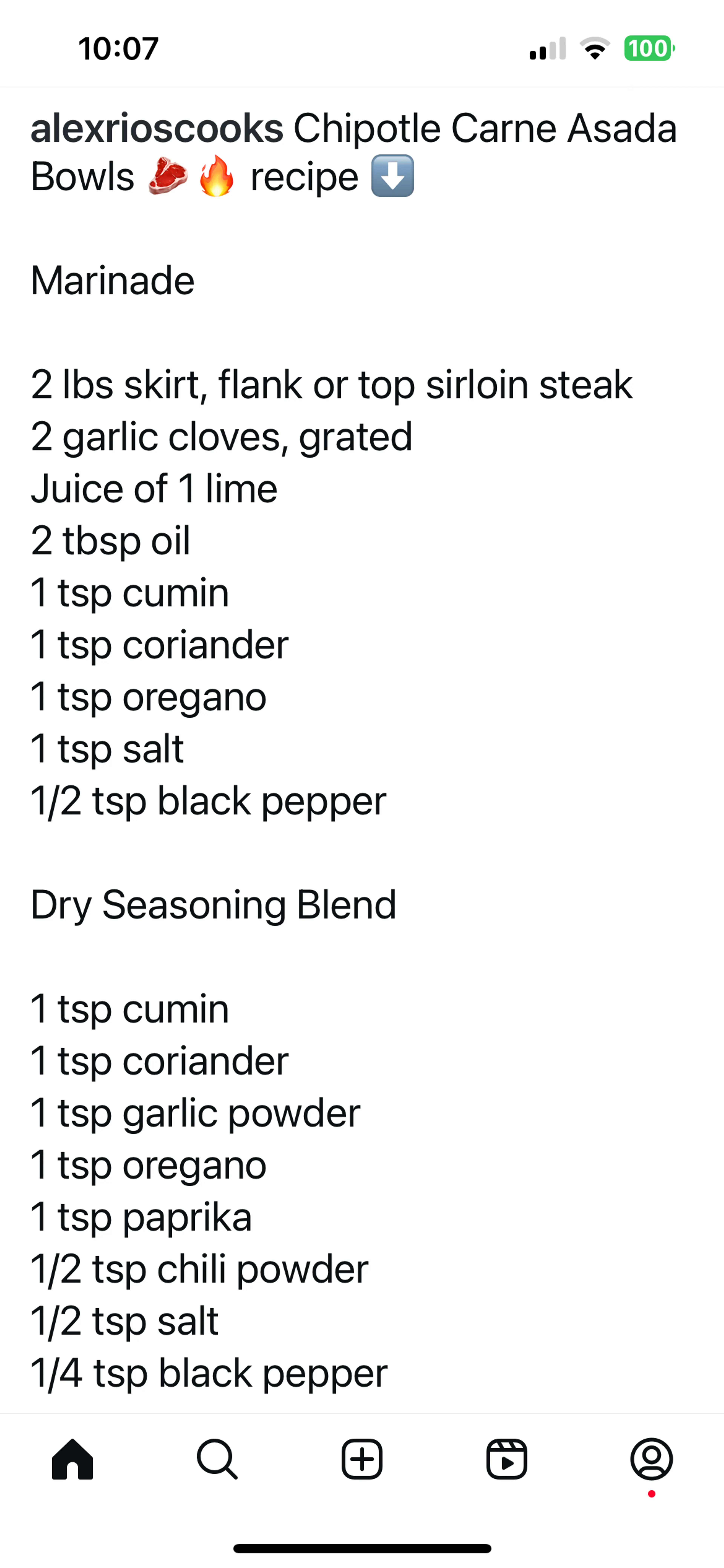 alexrioscooks Chipotle Carne Asada recipe + Bowls