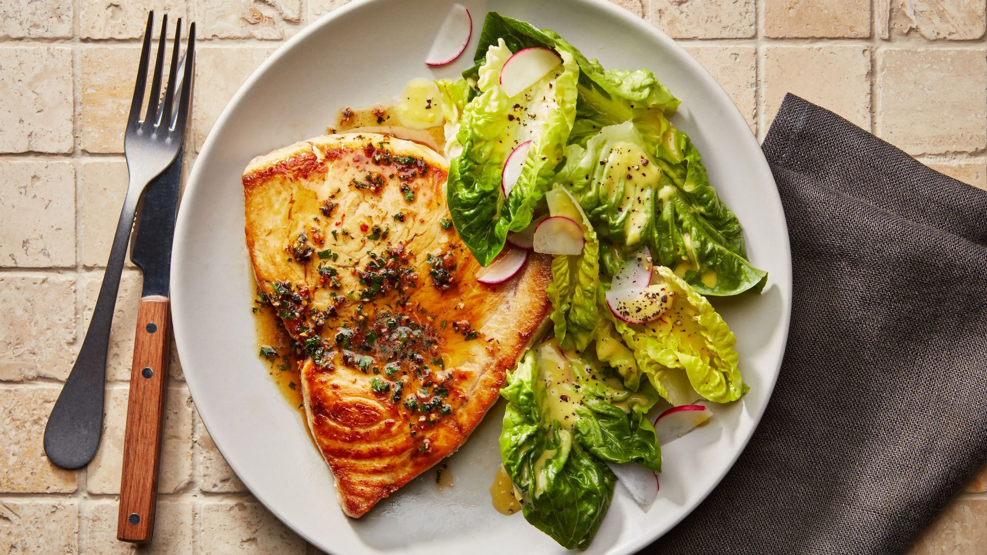 Swordfish Steaks With Peppercorn Butter