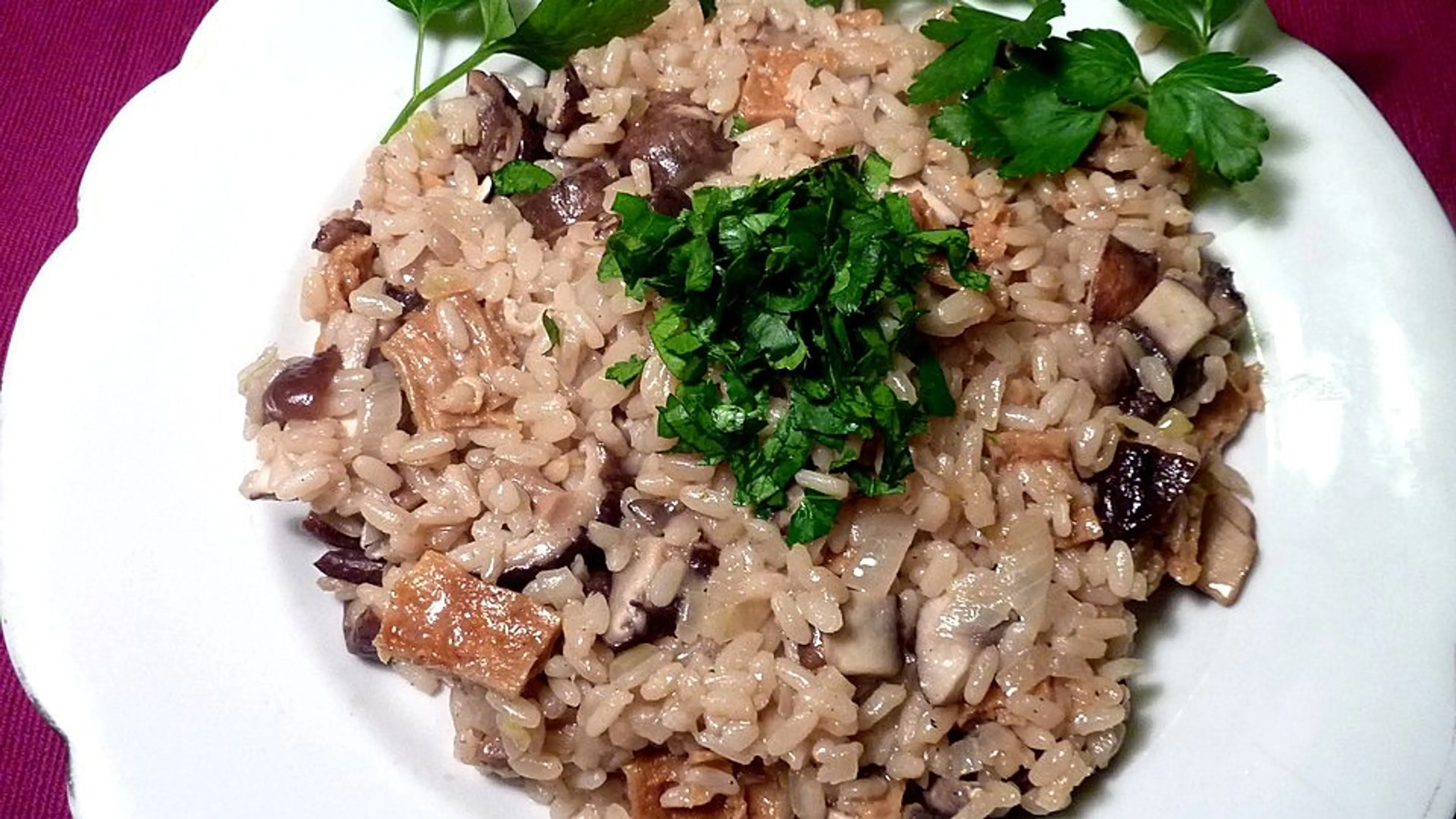 Pilzrisotto vegan