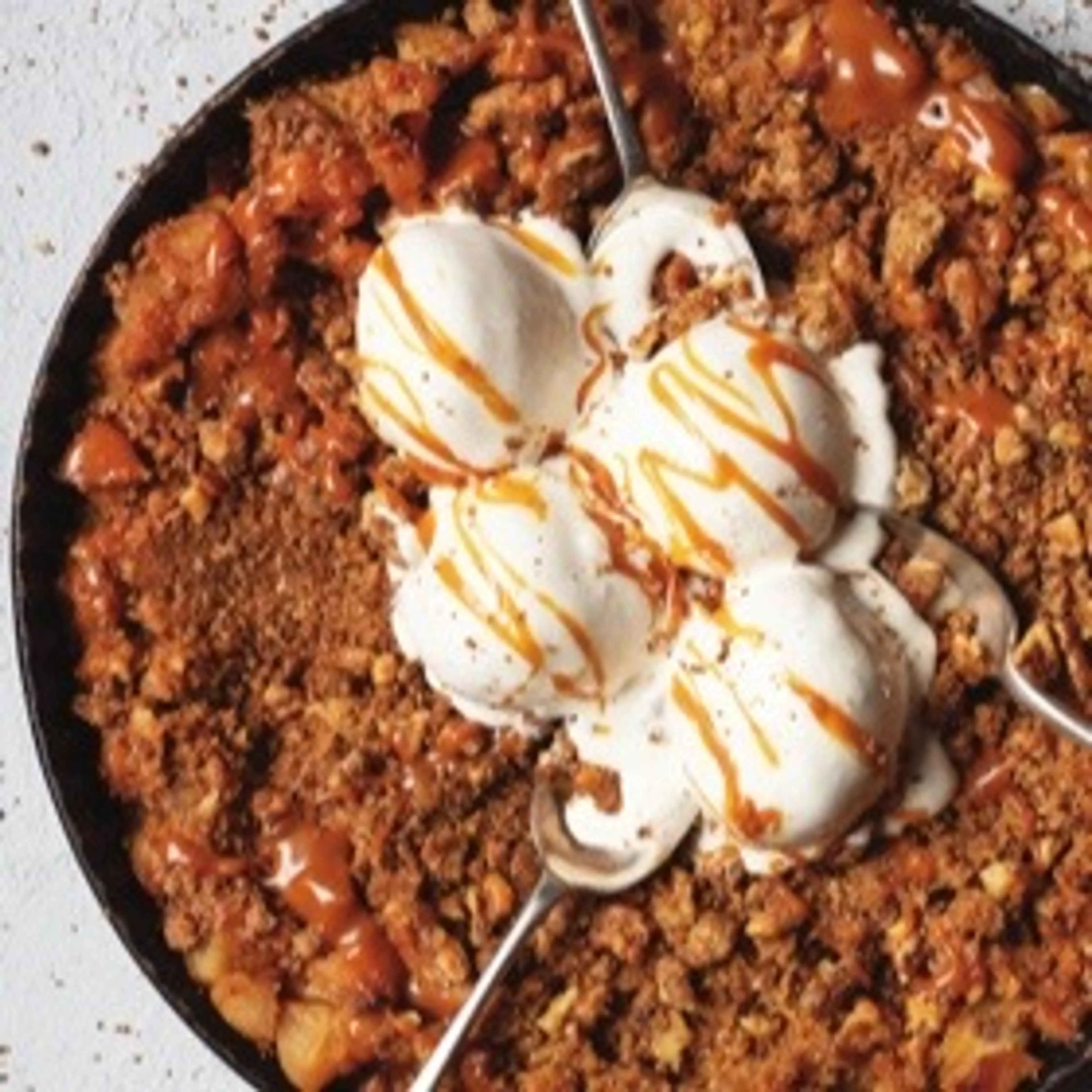 SALTED CARAMEL APPLE AND WALNUT CRUMBLE
