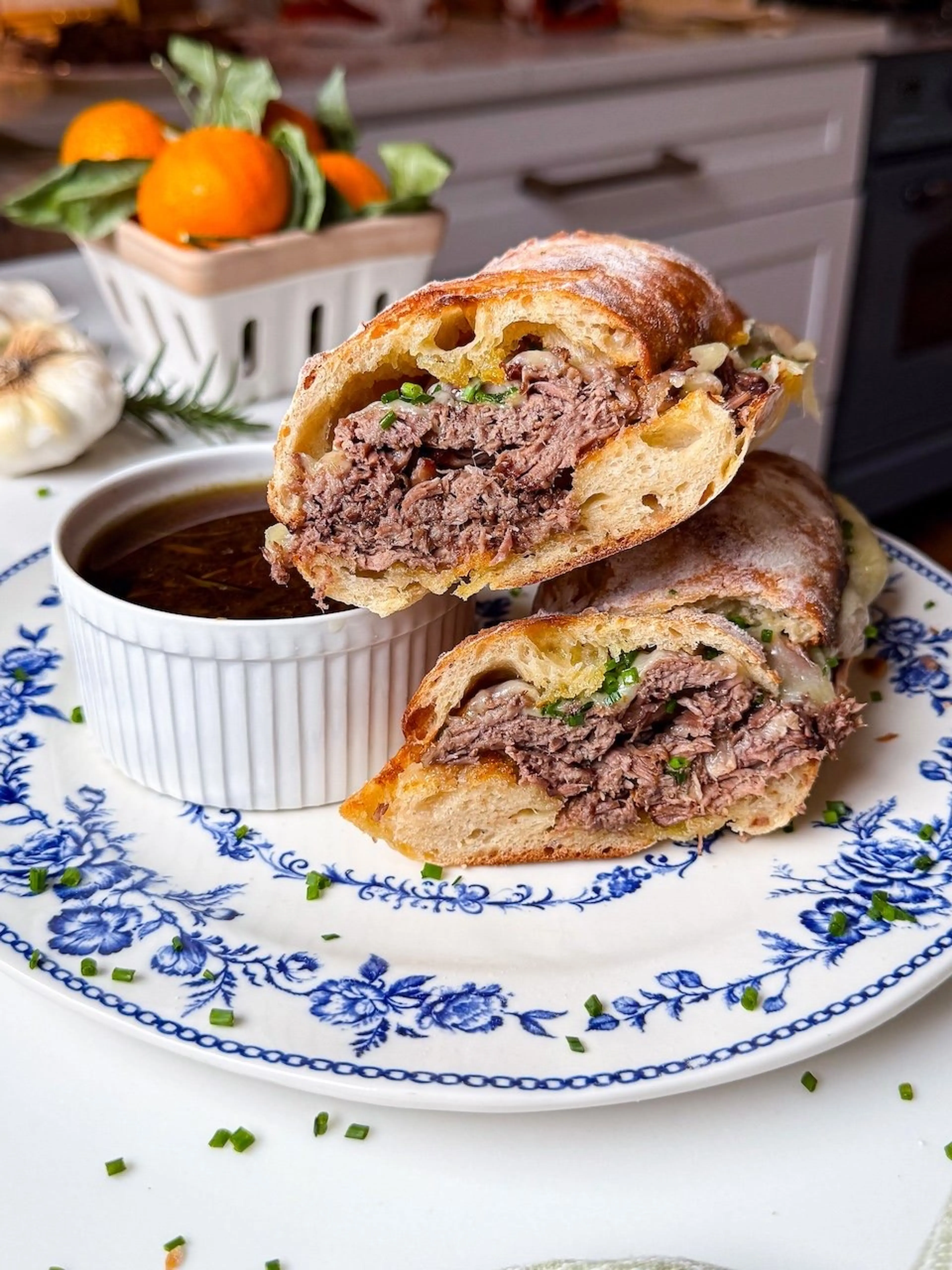 Slow-Braised French Dip Sandwich