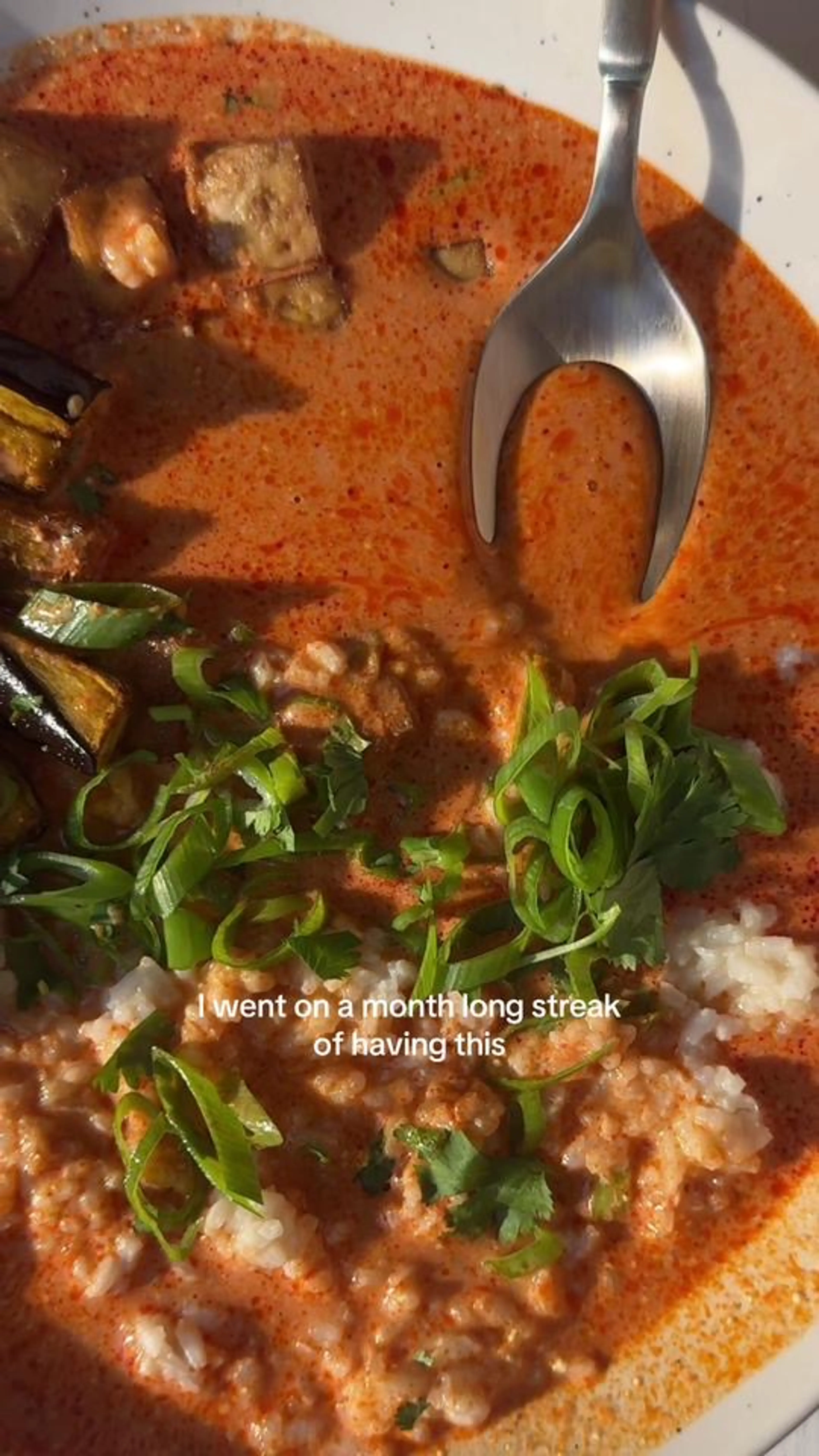 Thai Red Curry Broth Over Miso Butter Rice