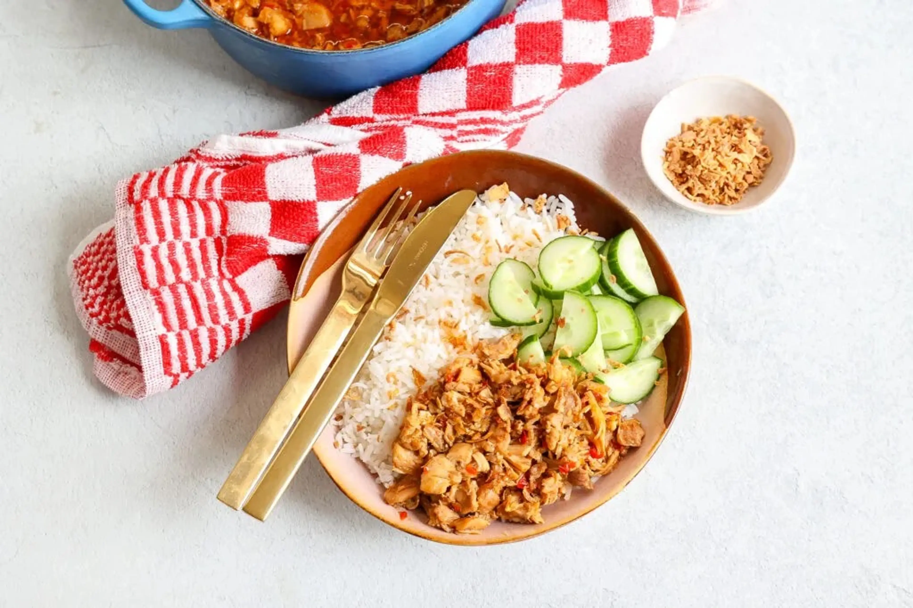 Indische pulled chicken