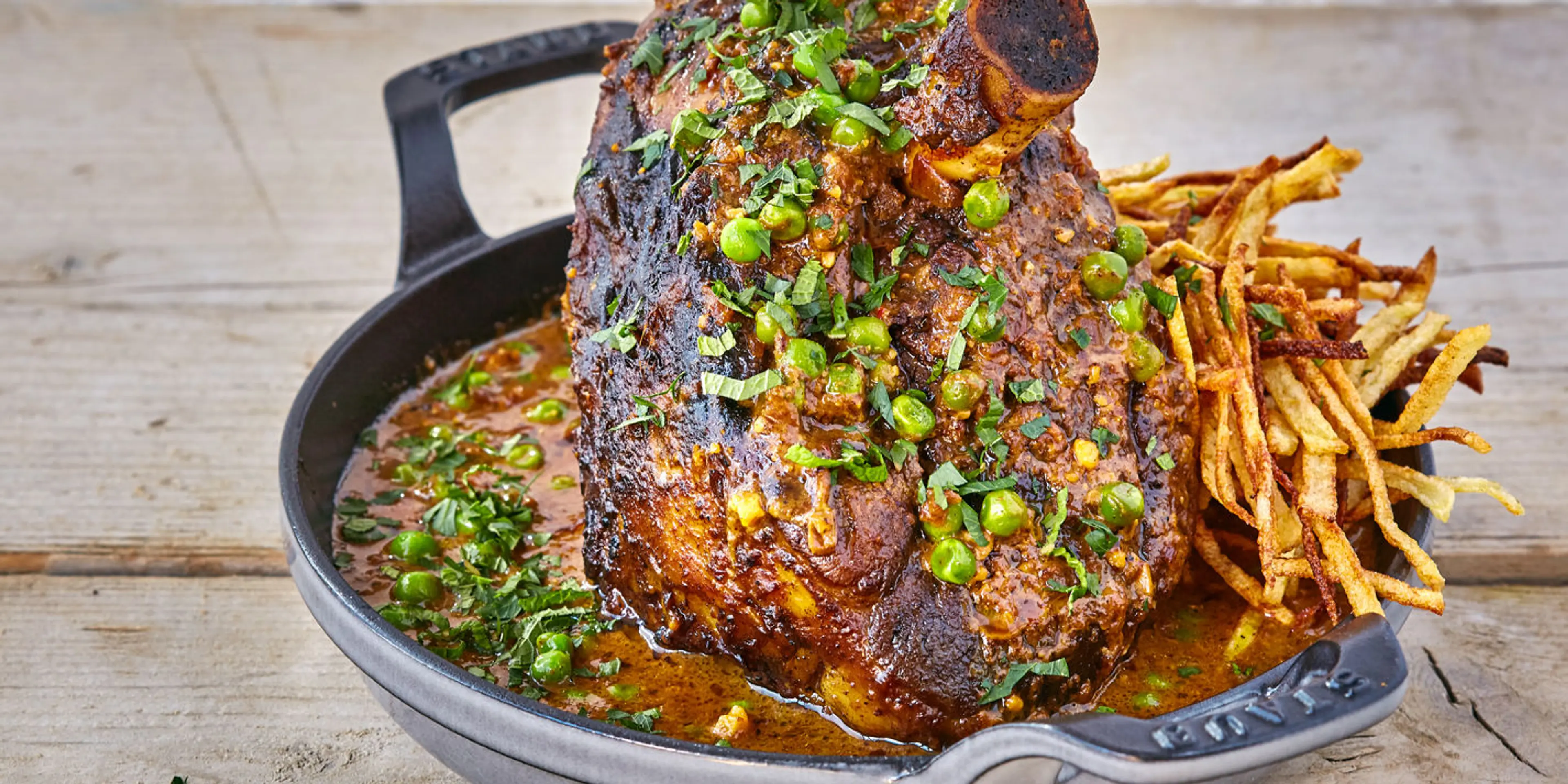 Charcoal-smoked Indian leg of lamb (raan masala)