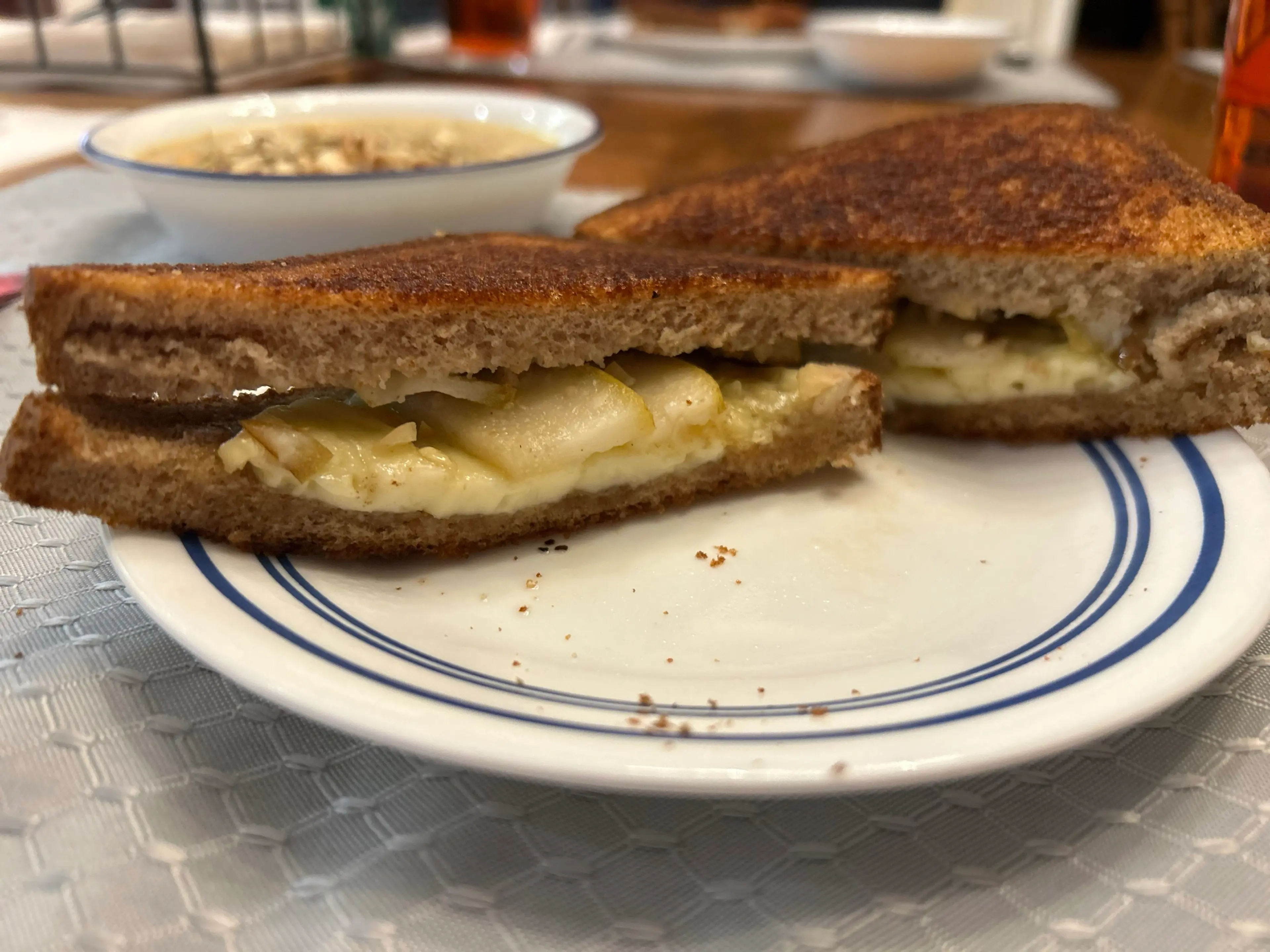 Grilled Cheese with Brie, Pear & Hazelnuts