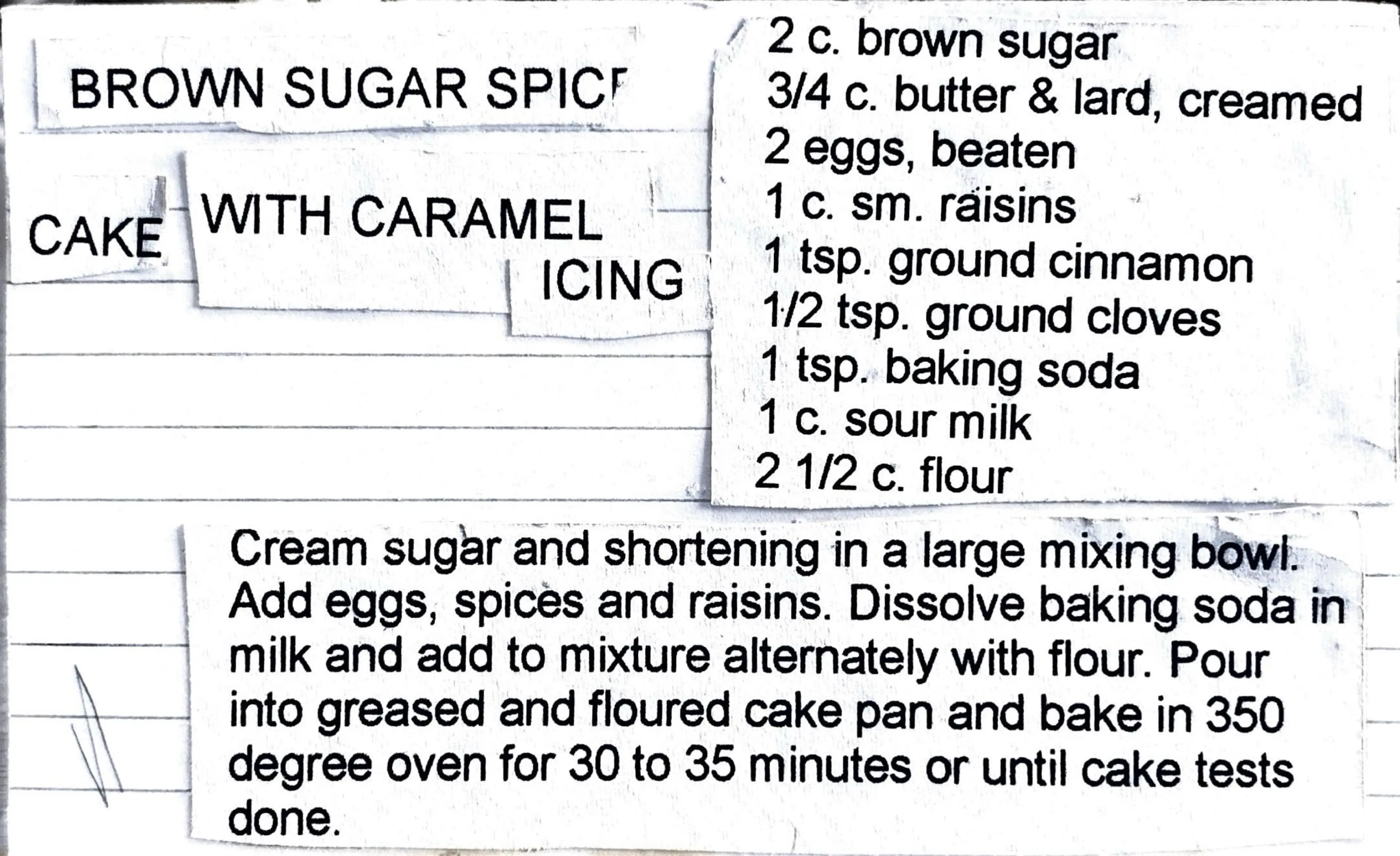 Brown Sugar Spice Cake with Caramel Icing