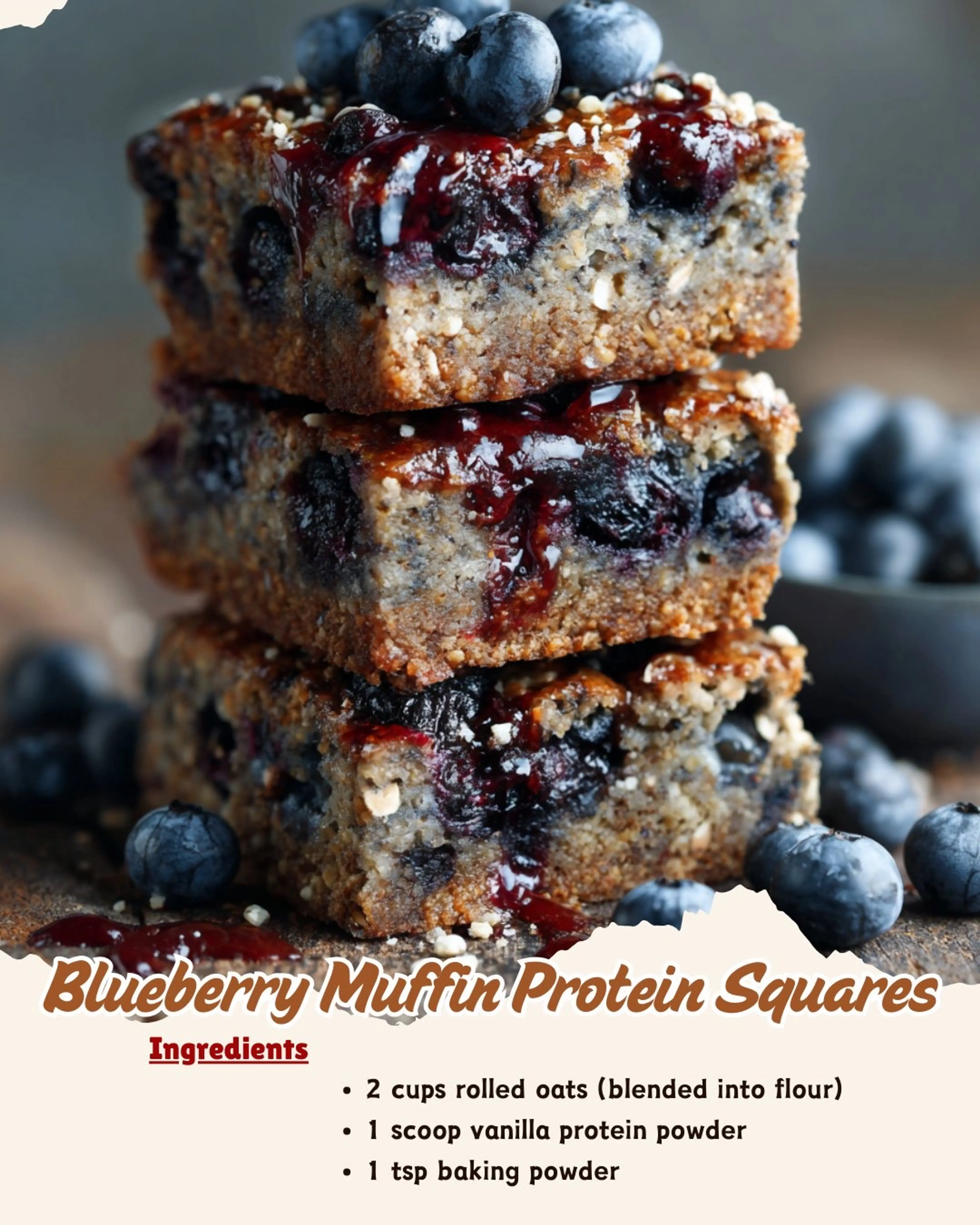 Blueberry Muffin Protein Squares