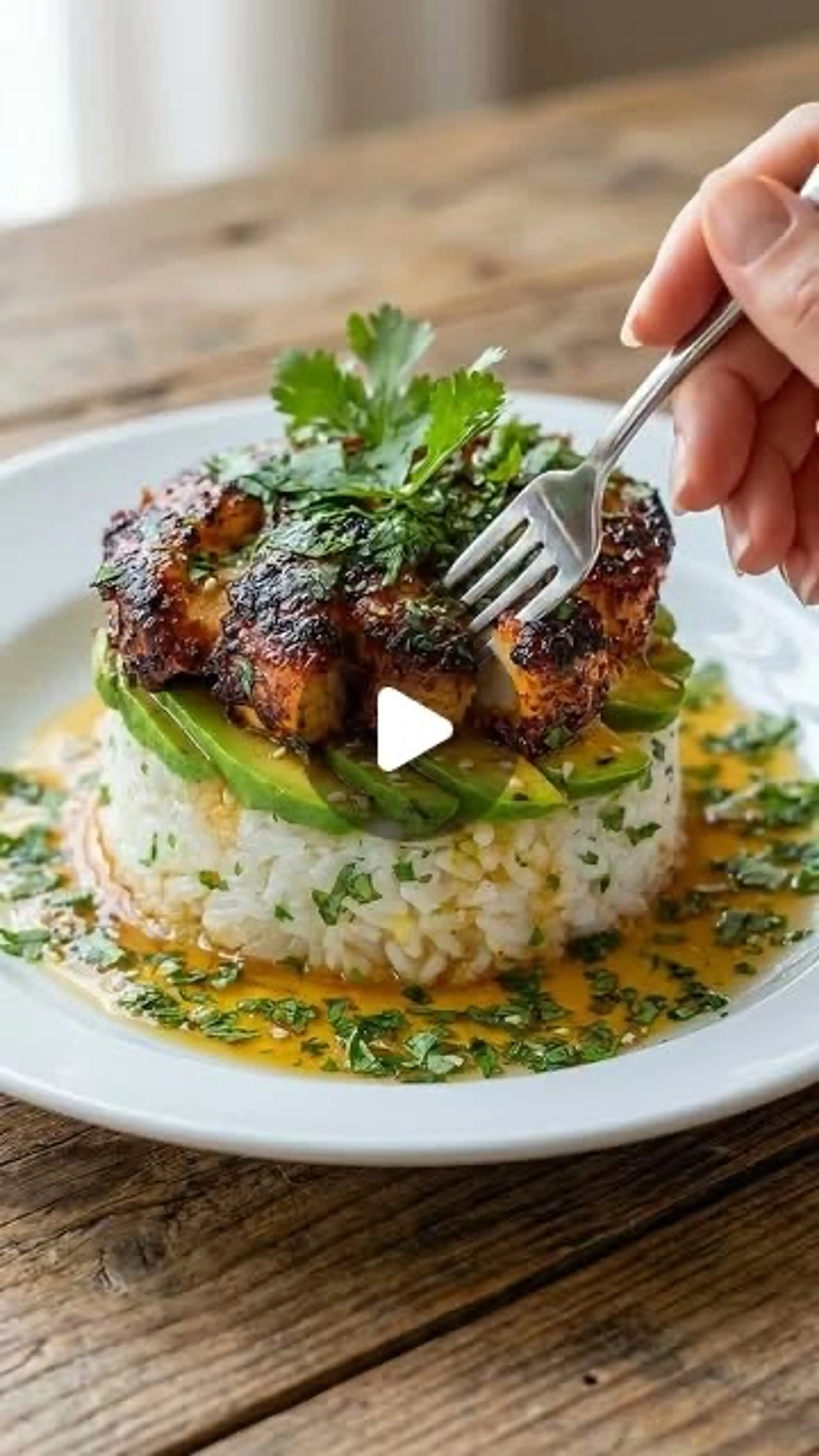 Honey Lime Chicken & Avocado Rice Stack