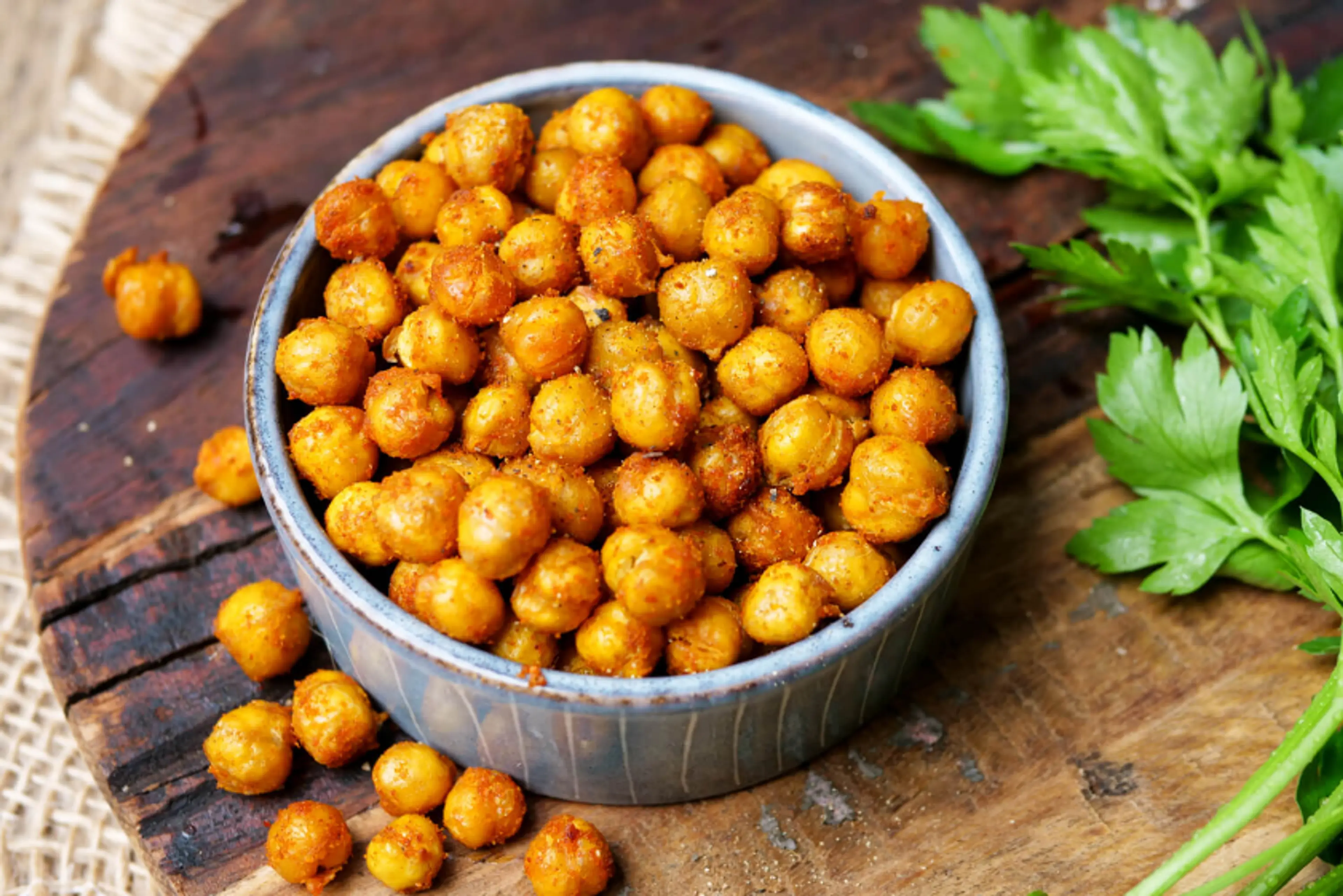 Kichererbsen aus der Heißluftfritteuse