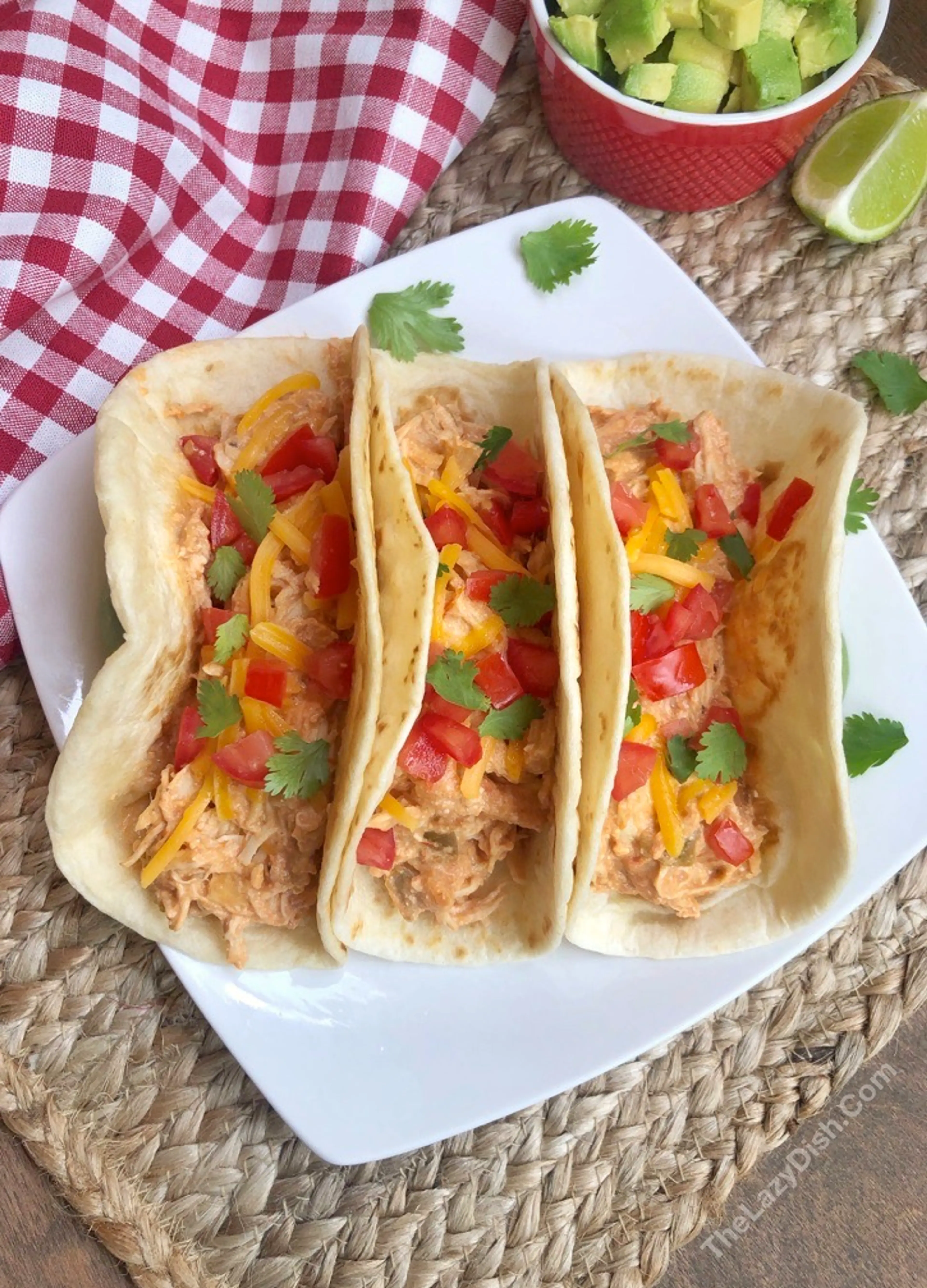 Creamy Crockpot Chicken Tacos