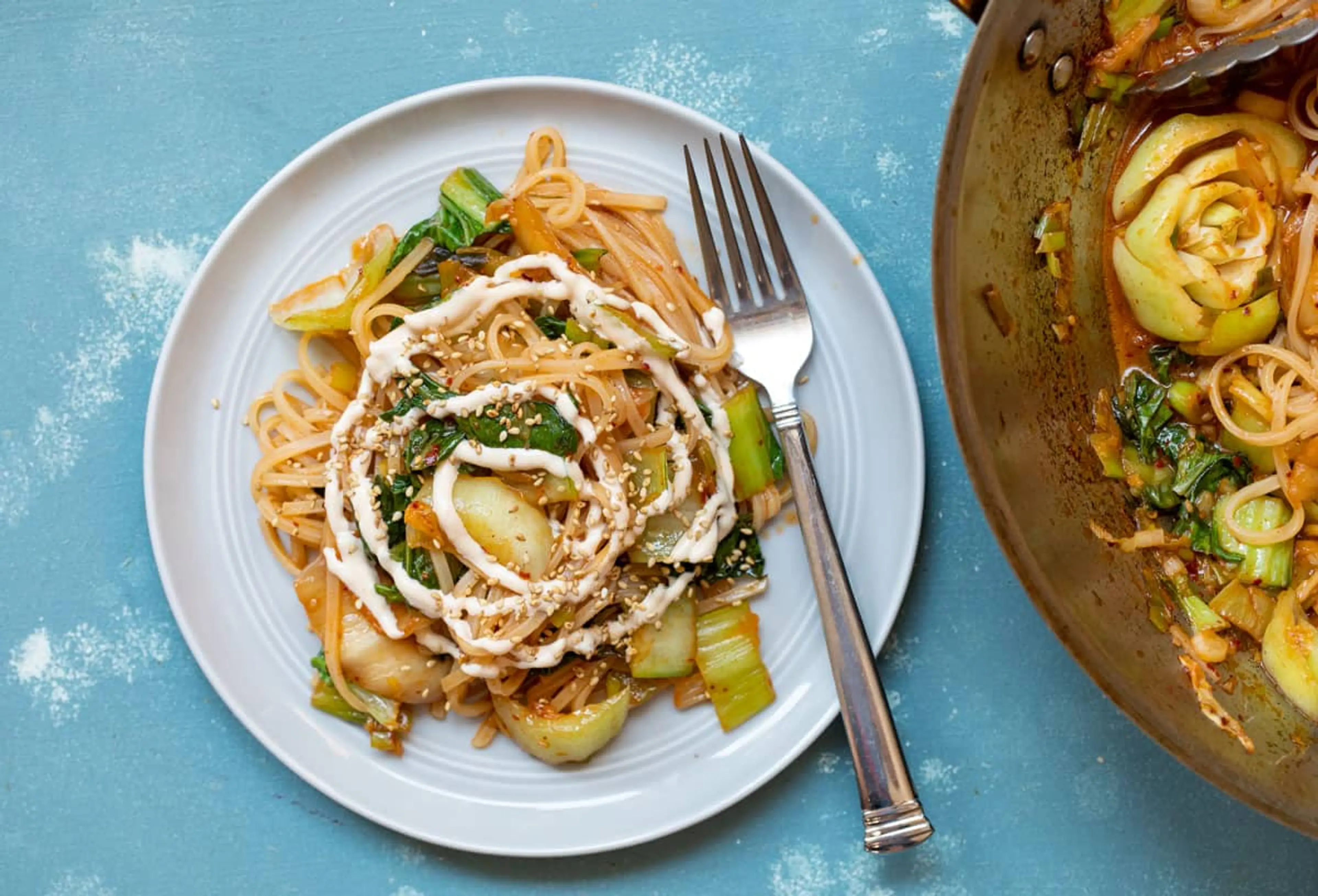 Kimchi Stir Fry with Rice Noodles