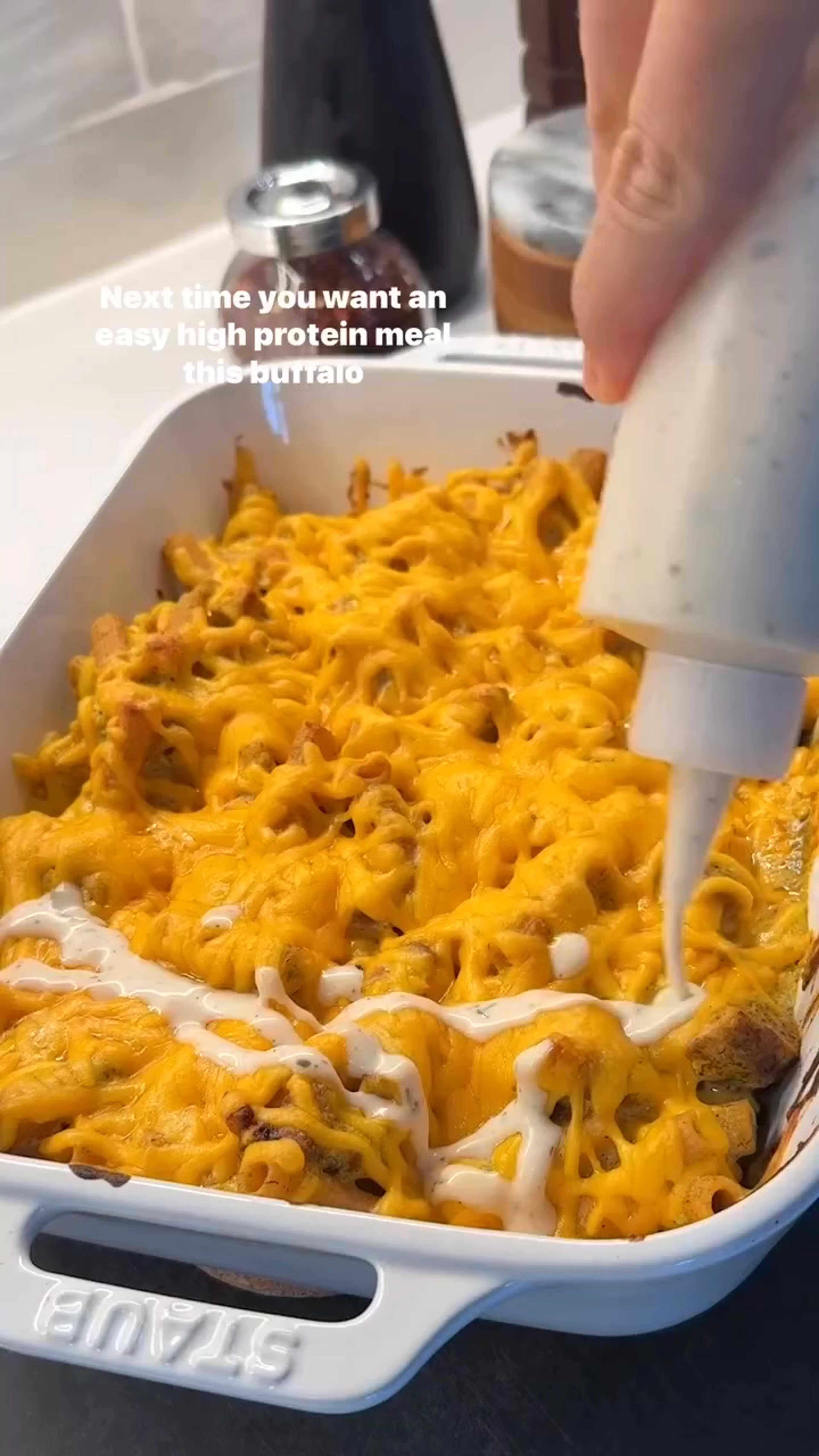 Buffalo Chicken Pasta Bake
