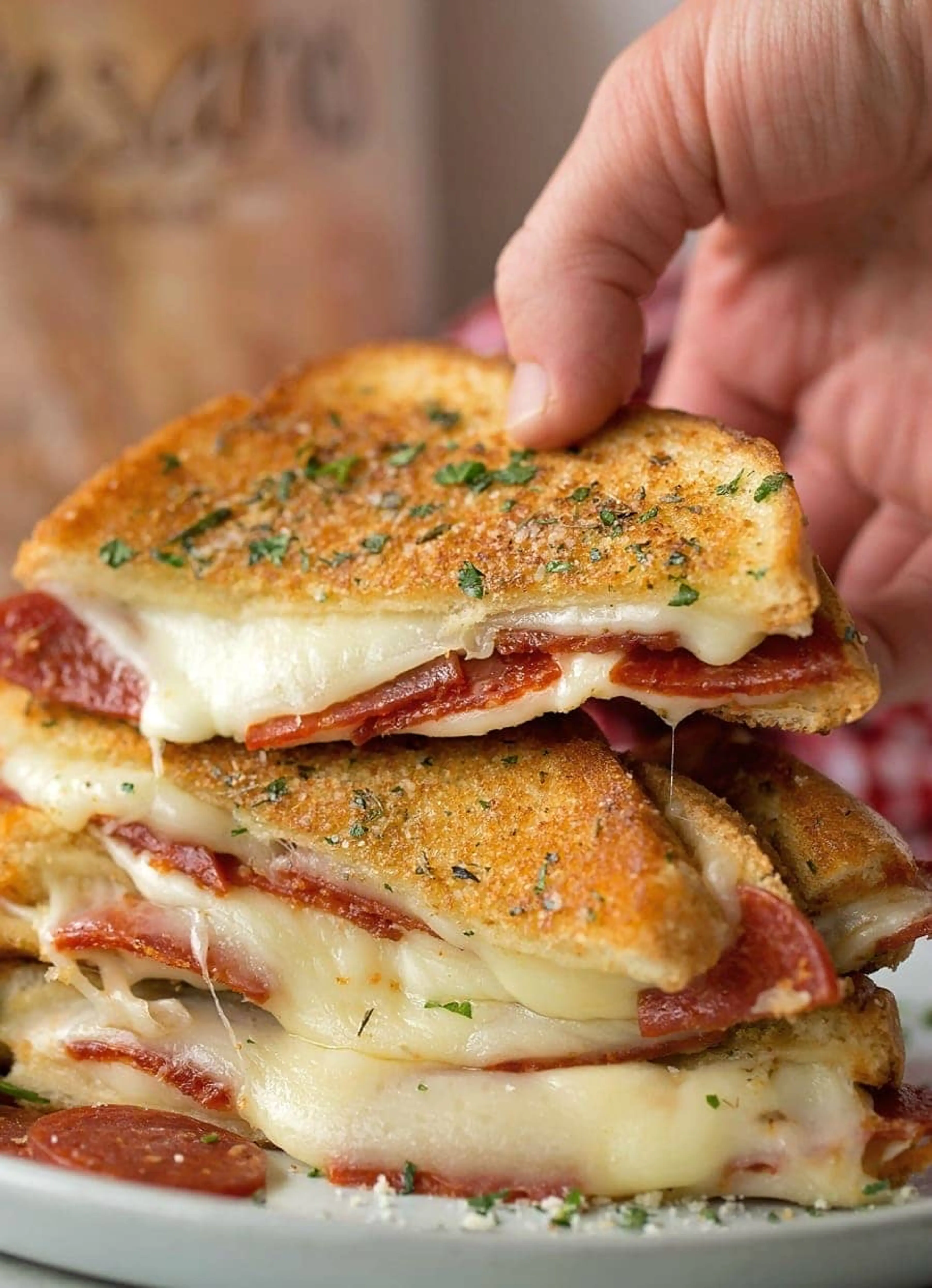 Pepperoni Pizza Grilled Cheese recipe