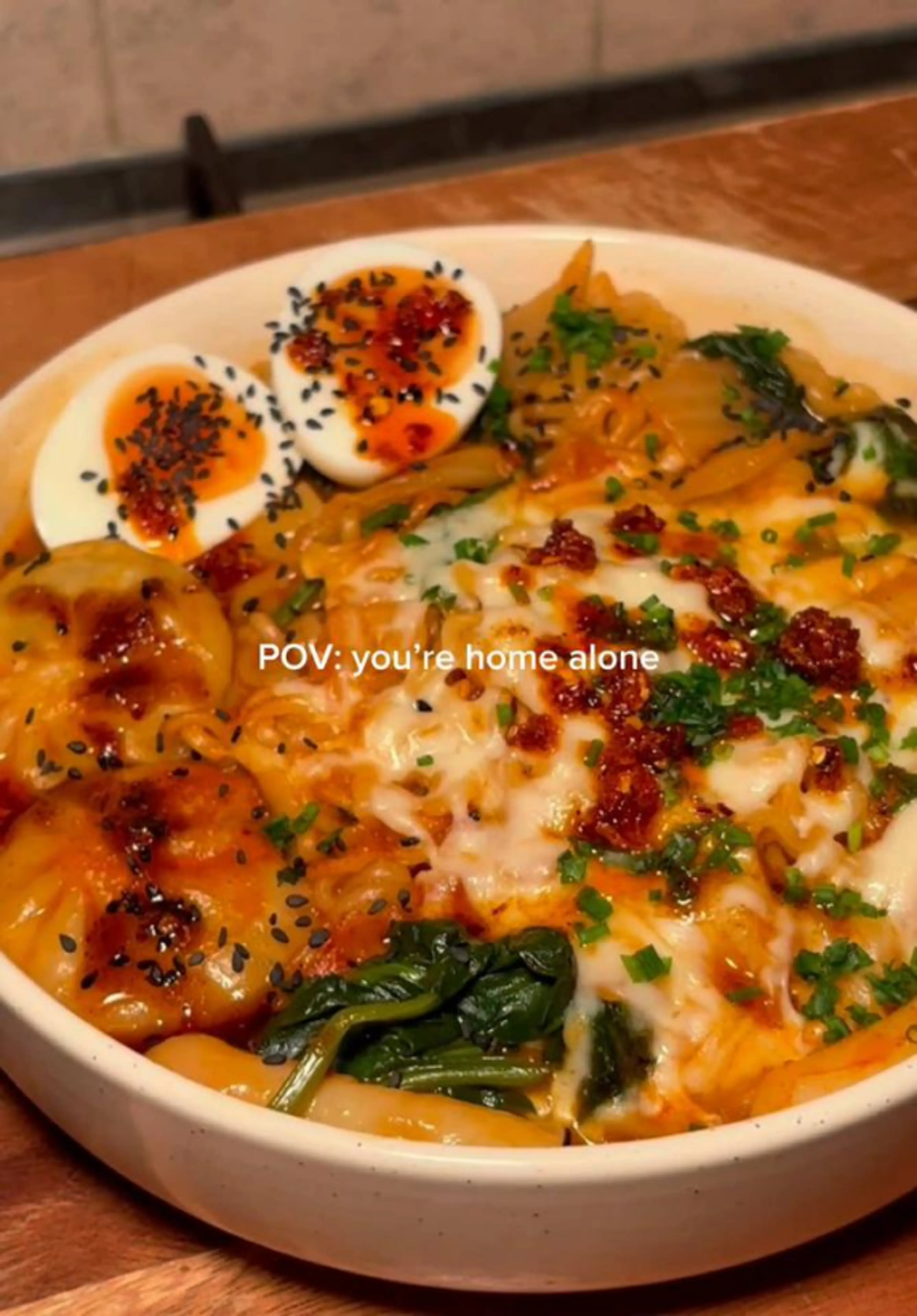 Cheesy Ramen with Tteokbokki for One