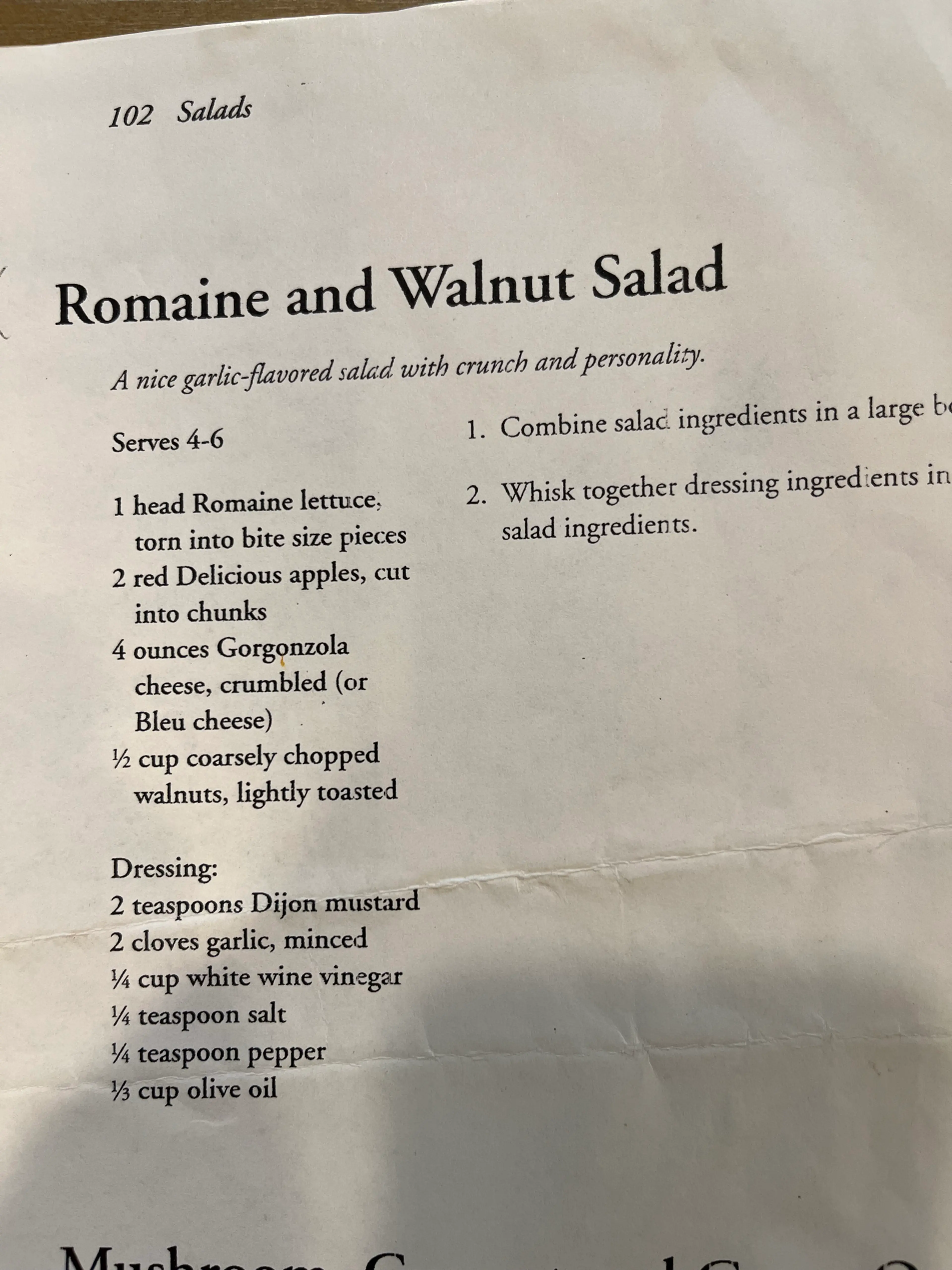 Romaine and Walnut Salad