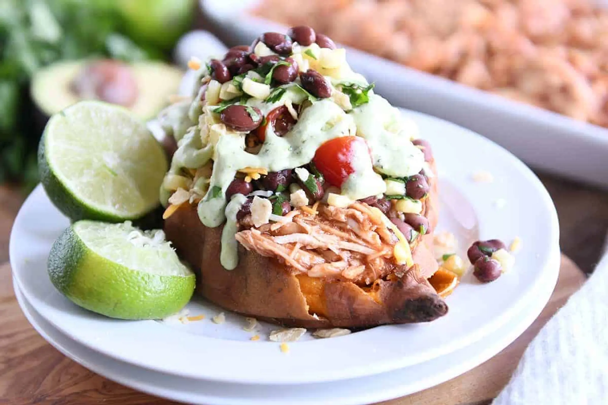 Stuffed BBQ Chicken Sweet Potatoes