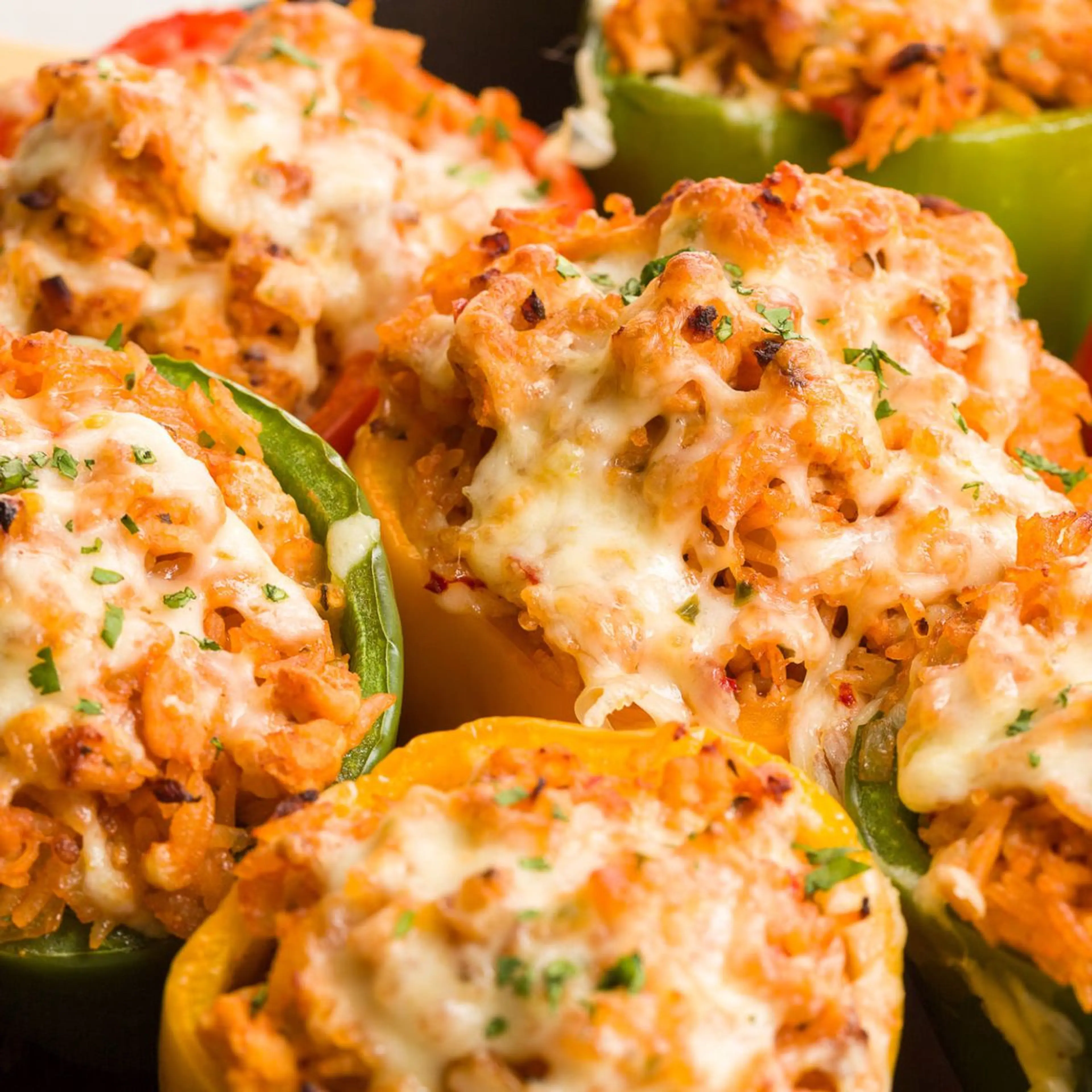 Ground Turkey Stuffed Peppers with Pepper Jack