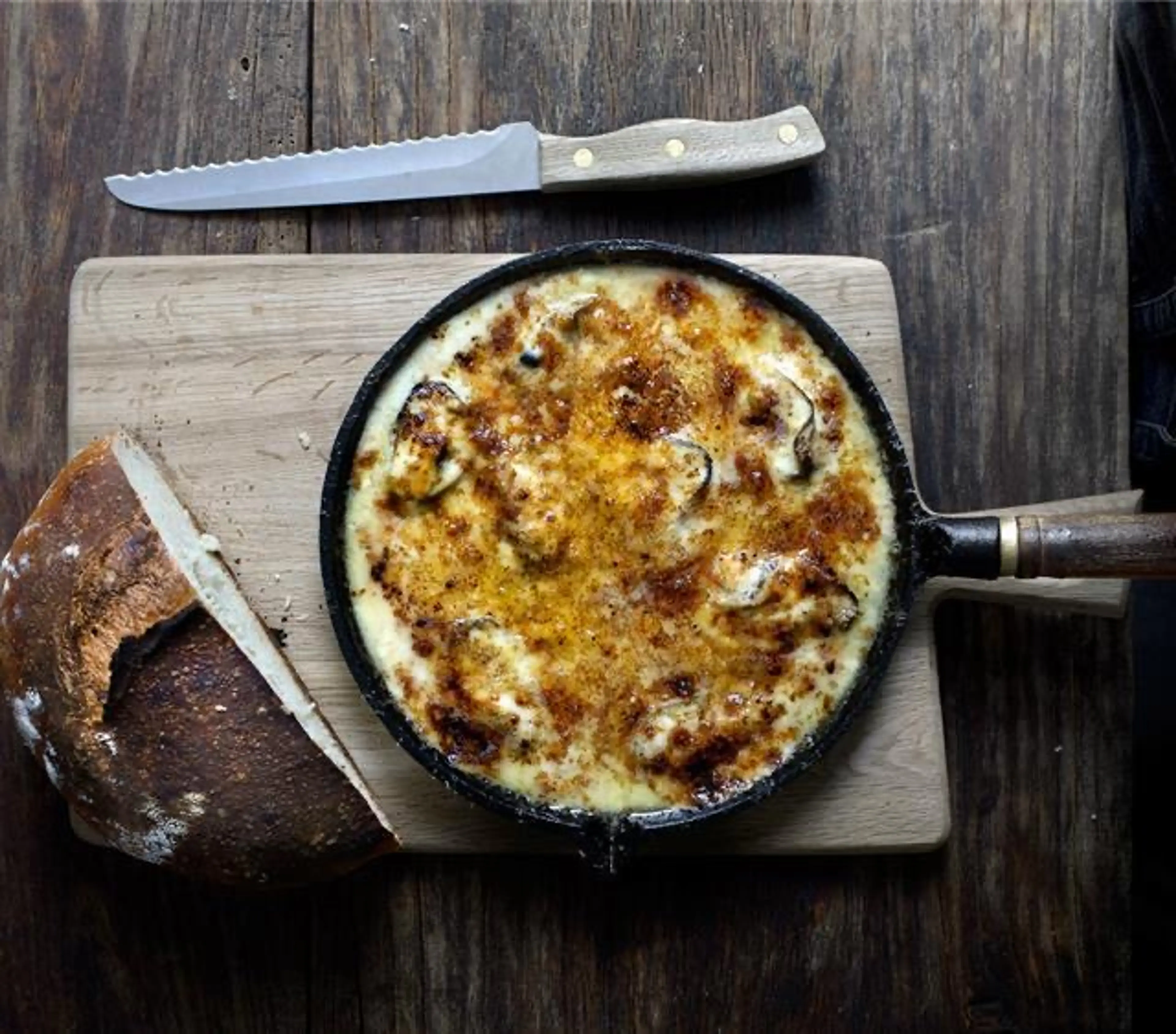 Three Cheese Oyster Gratin