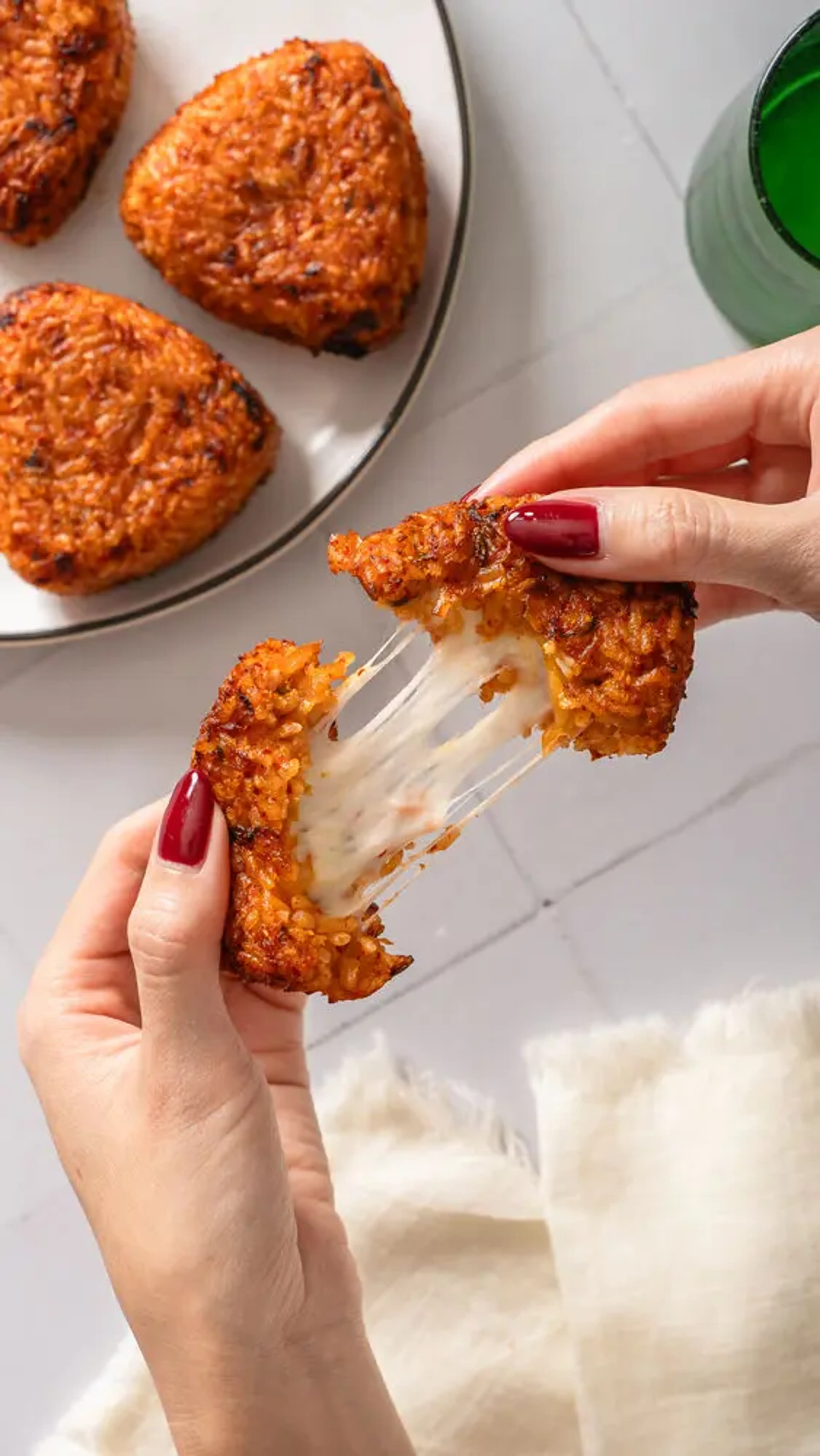 Kimchi Rice Balls with Gooey Mozzarella