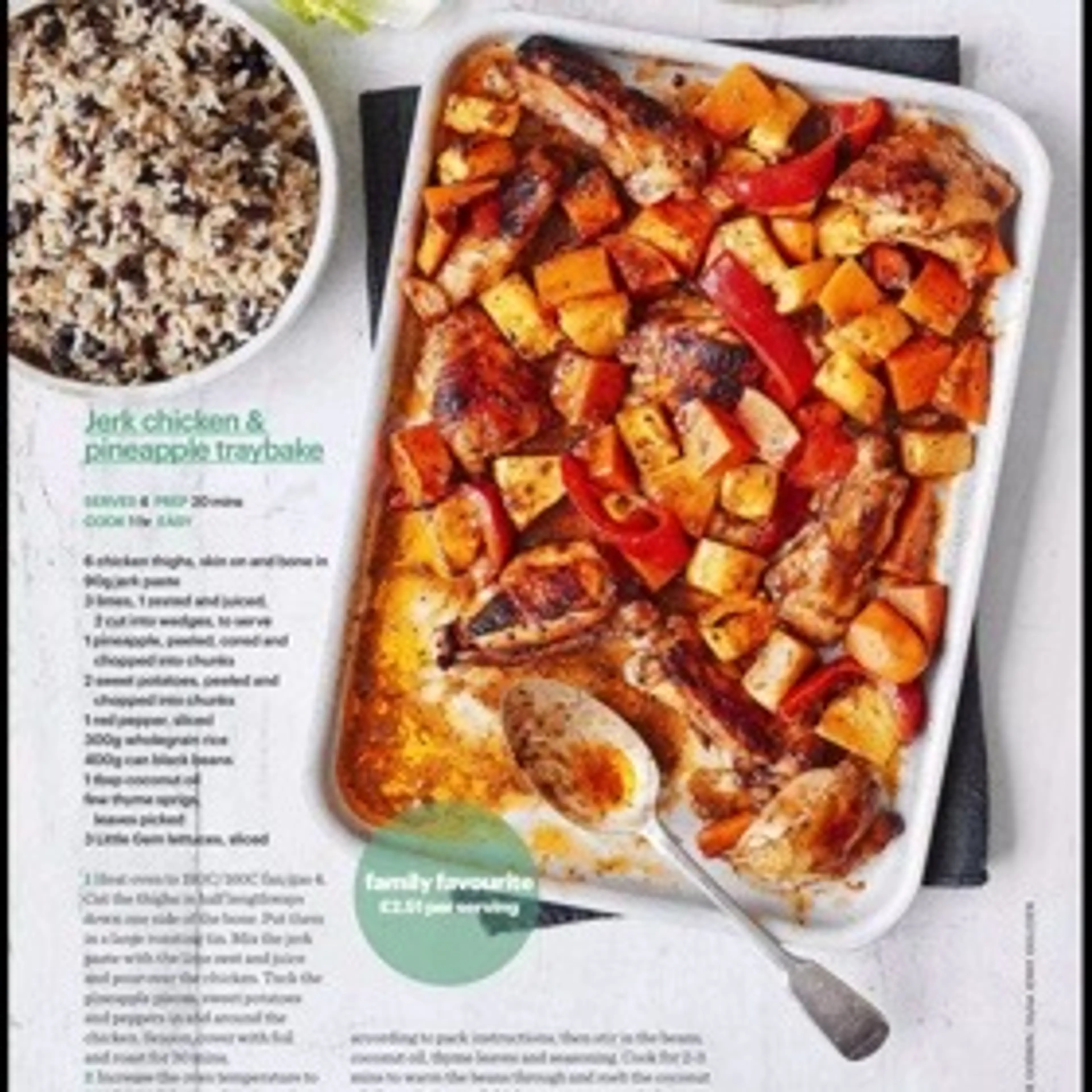 Jerk chicken & pineapple traybake