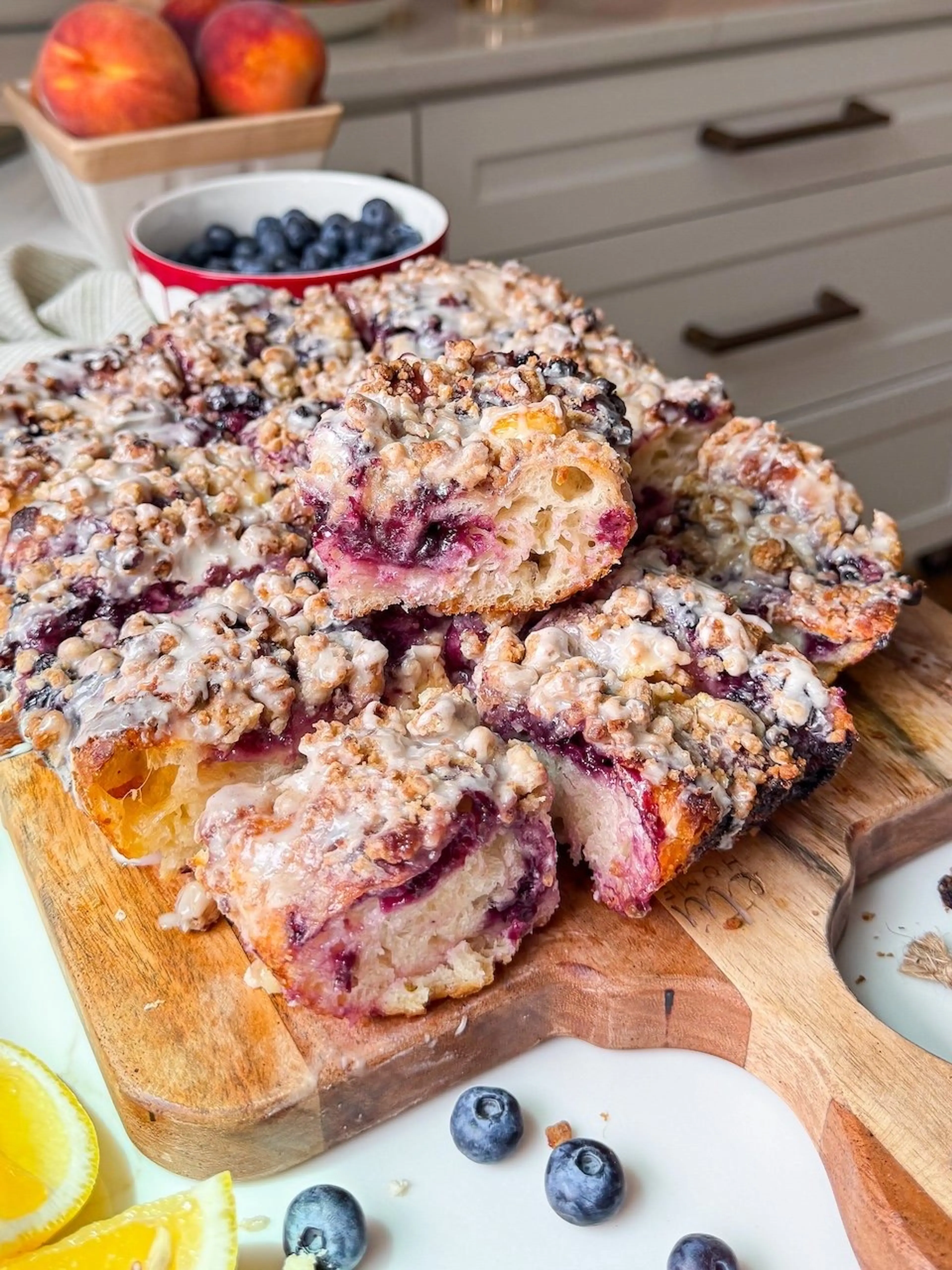 Wild Blueberry Cheesecake Danish Sourdough Focaccia