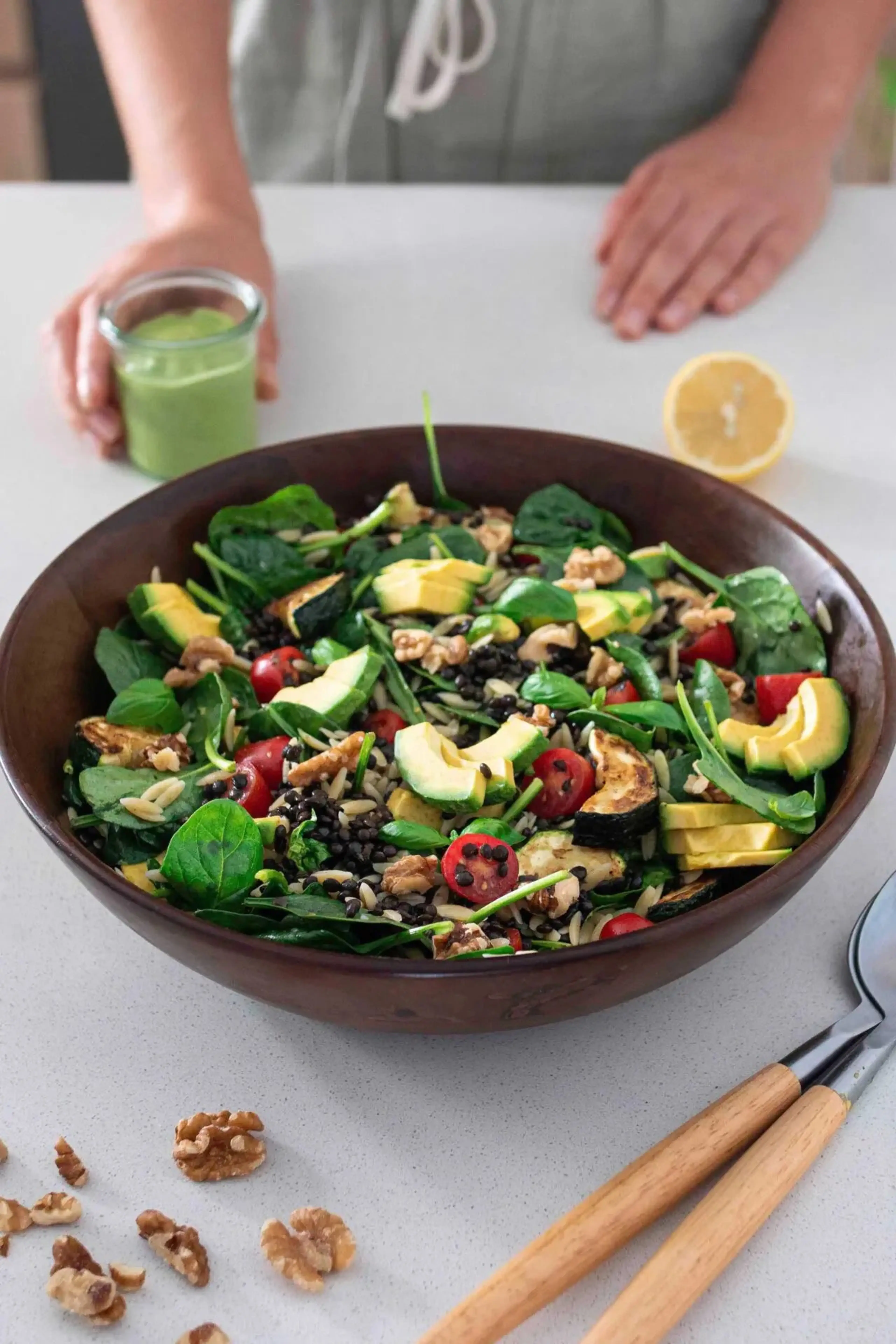 High Protein Orzo Salad With Chicken