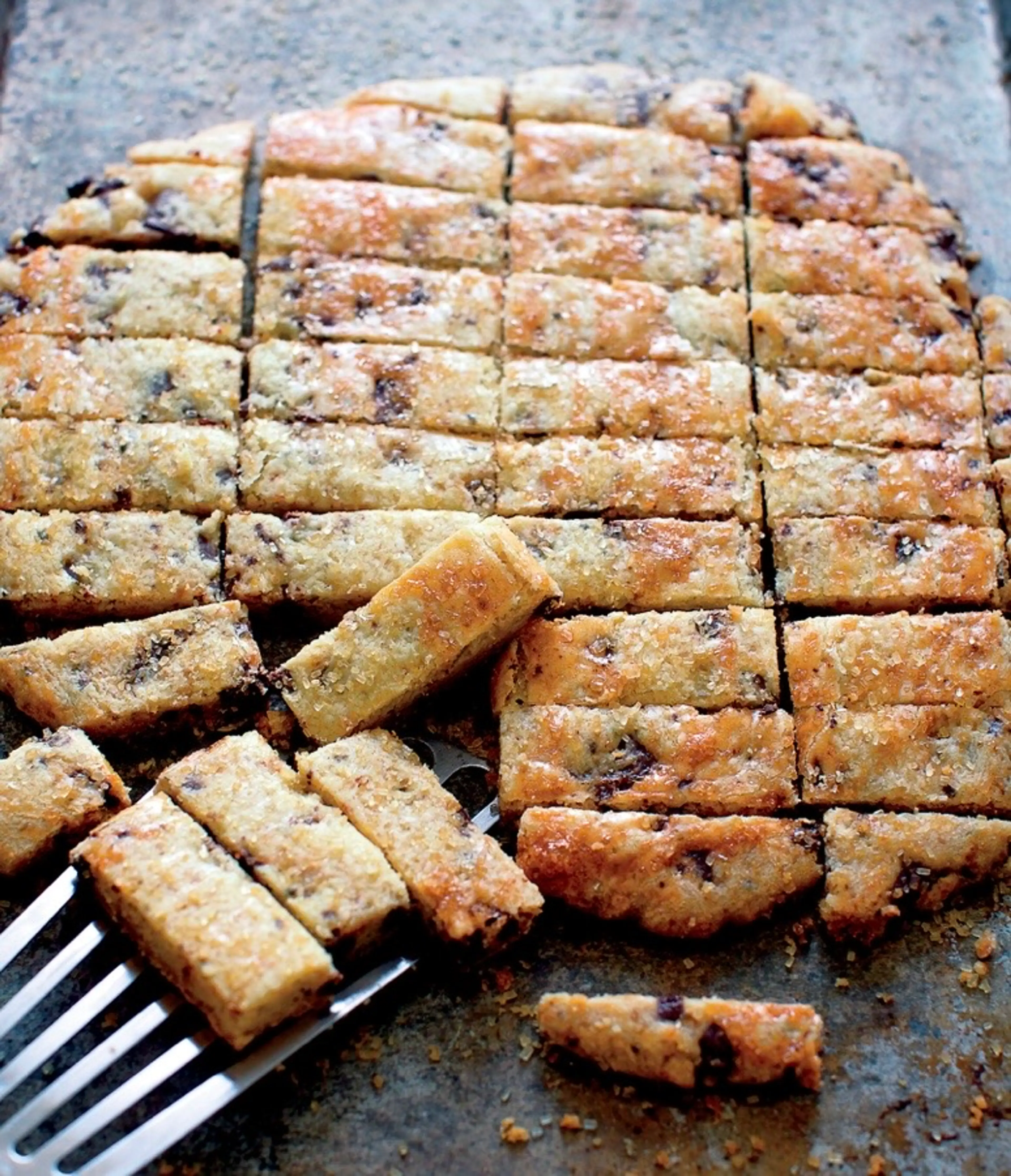Olive Oil Shortbread with Rosemary and Chocolate Chunks