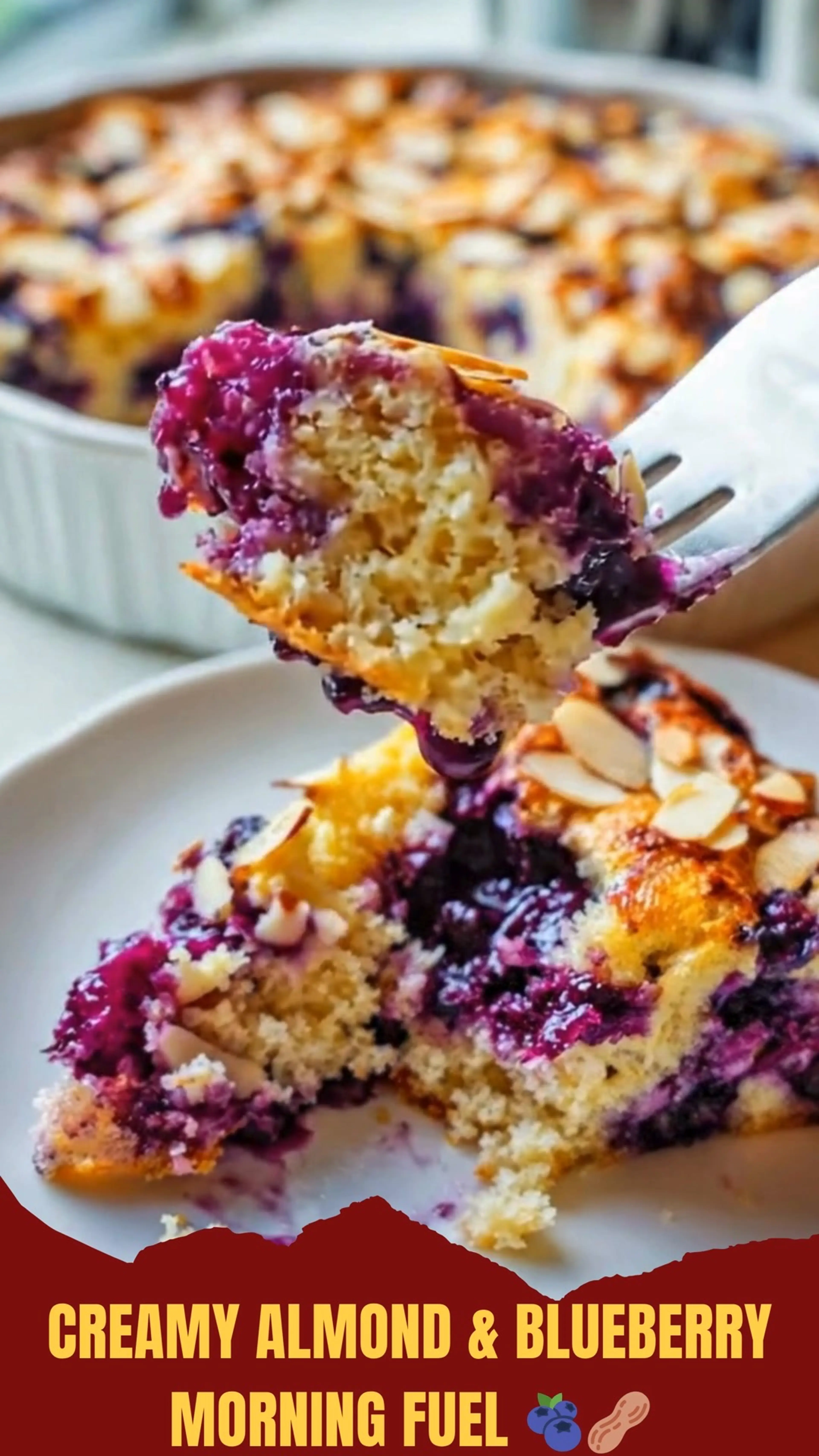 Blueberry Almond Cottage Cheese Breakfast Bake