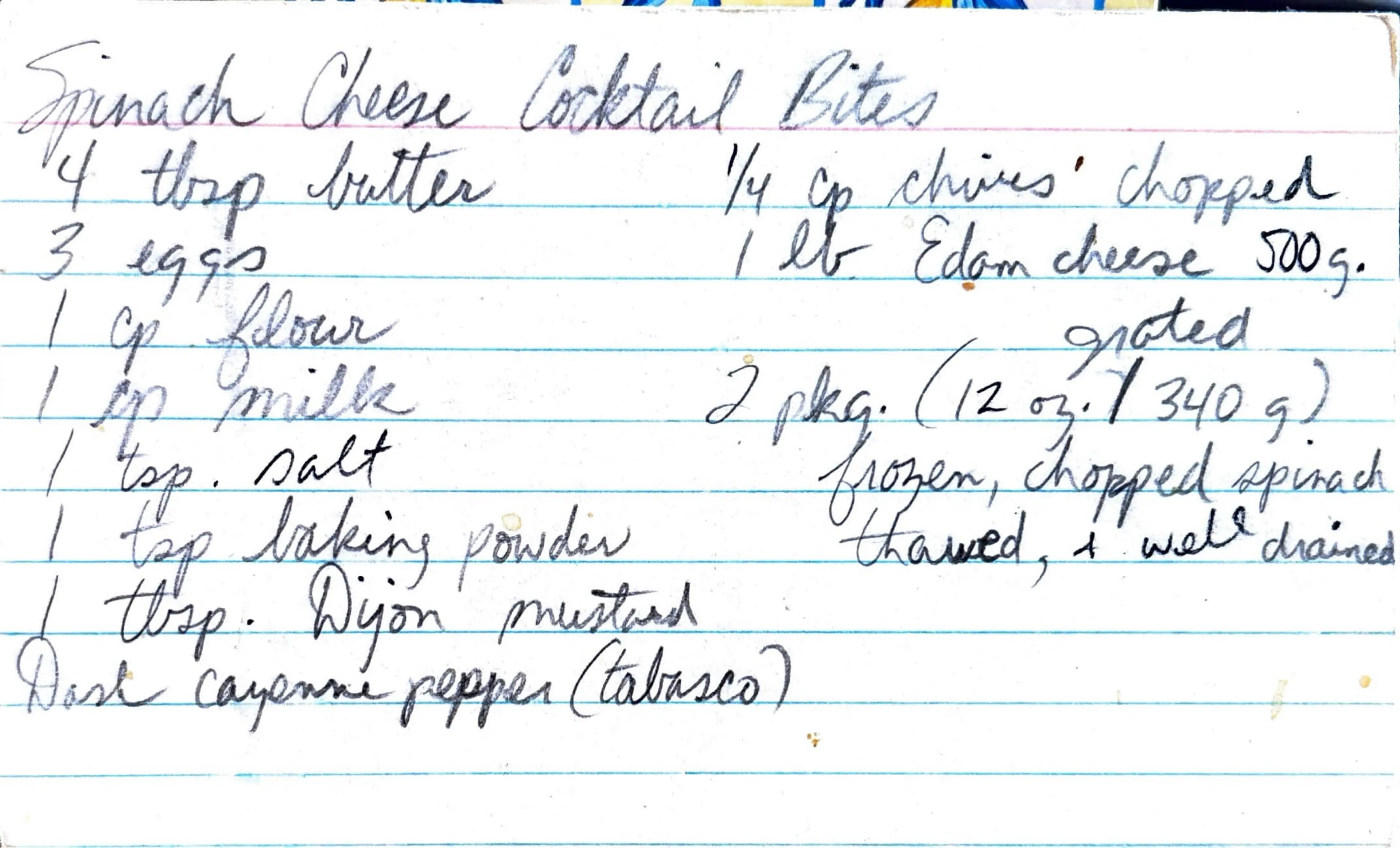 Spinach Cheese Cocktail Bites