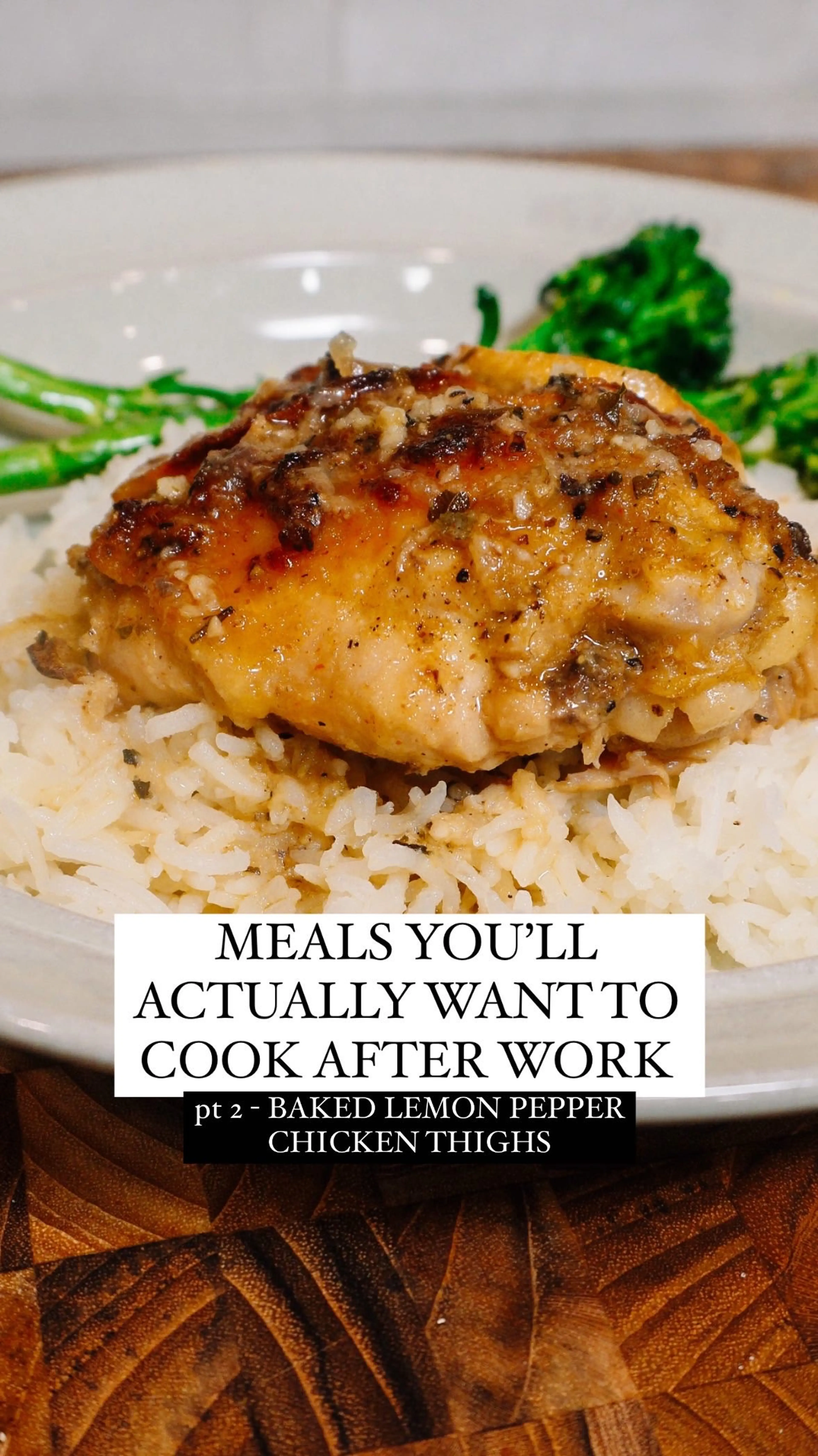 Baked Lemon Pepper Chicken Thighs.