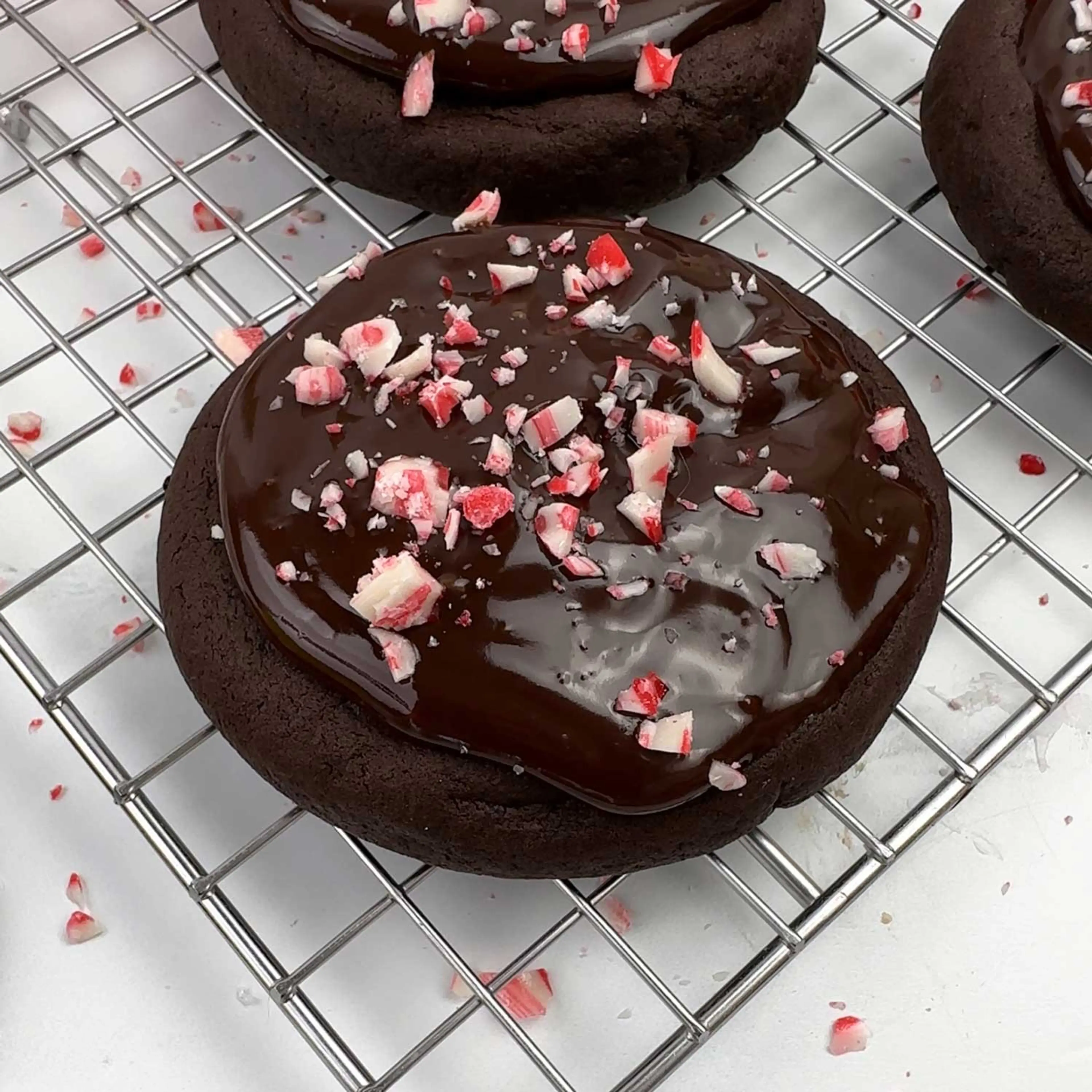 Fudgy Peppermint Brownie Cookies