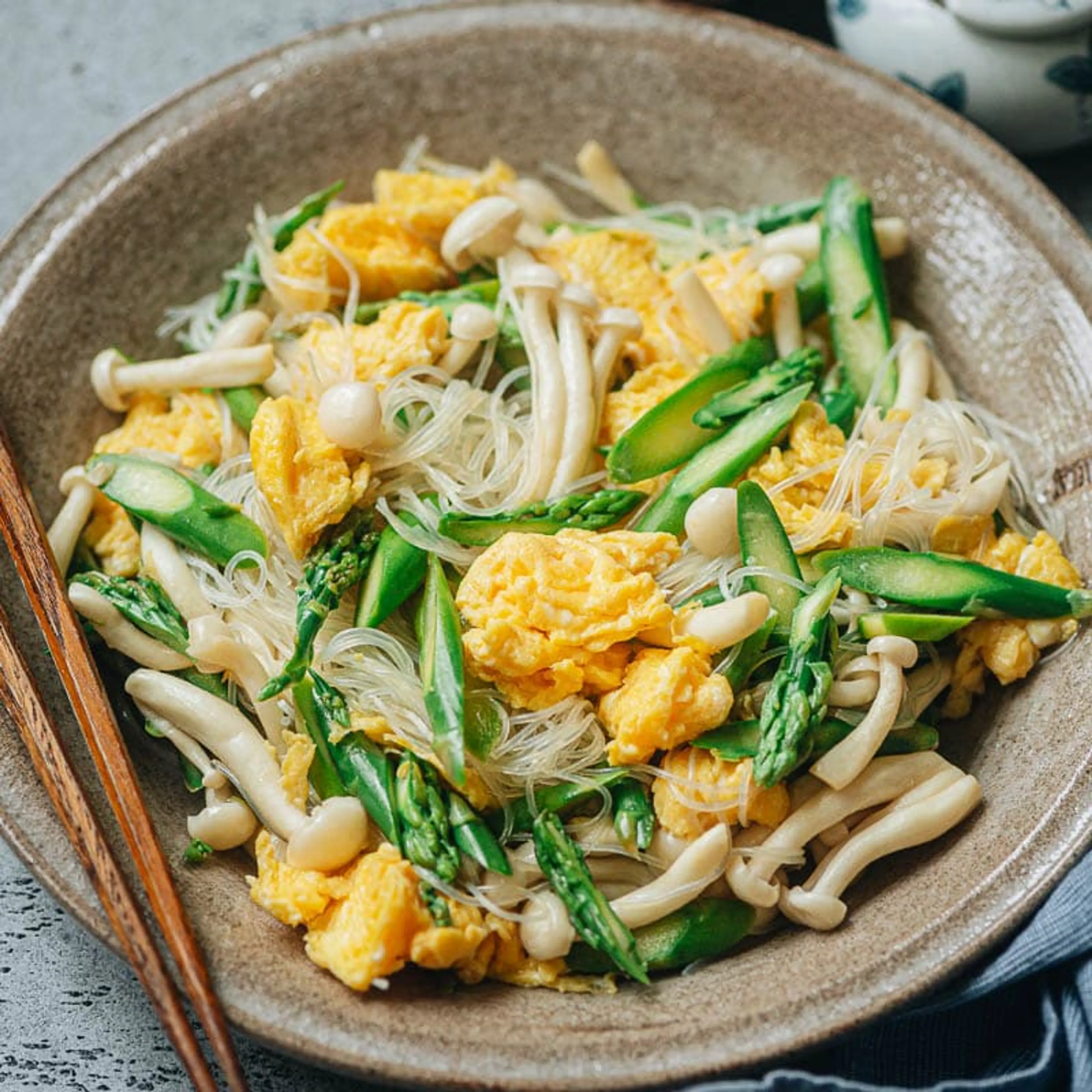 Asparagus Salad with Mushroom and Eggs