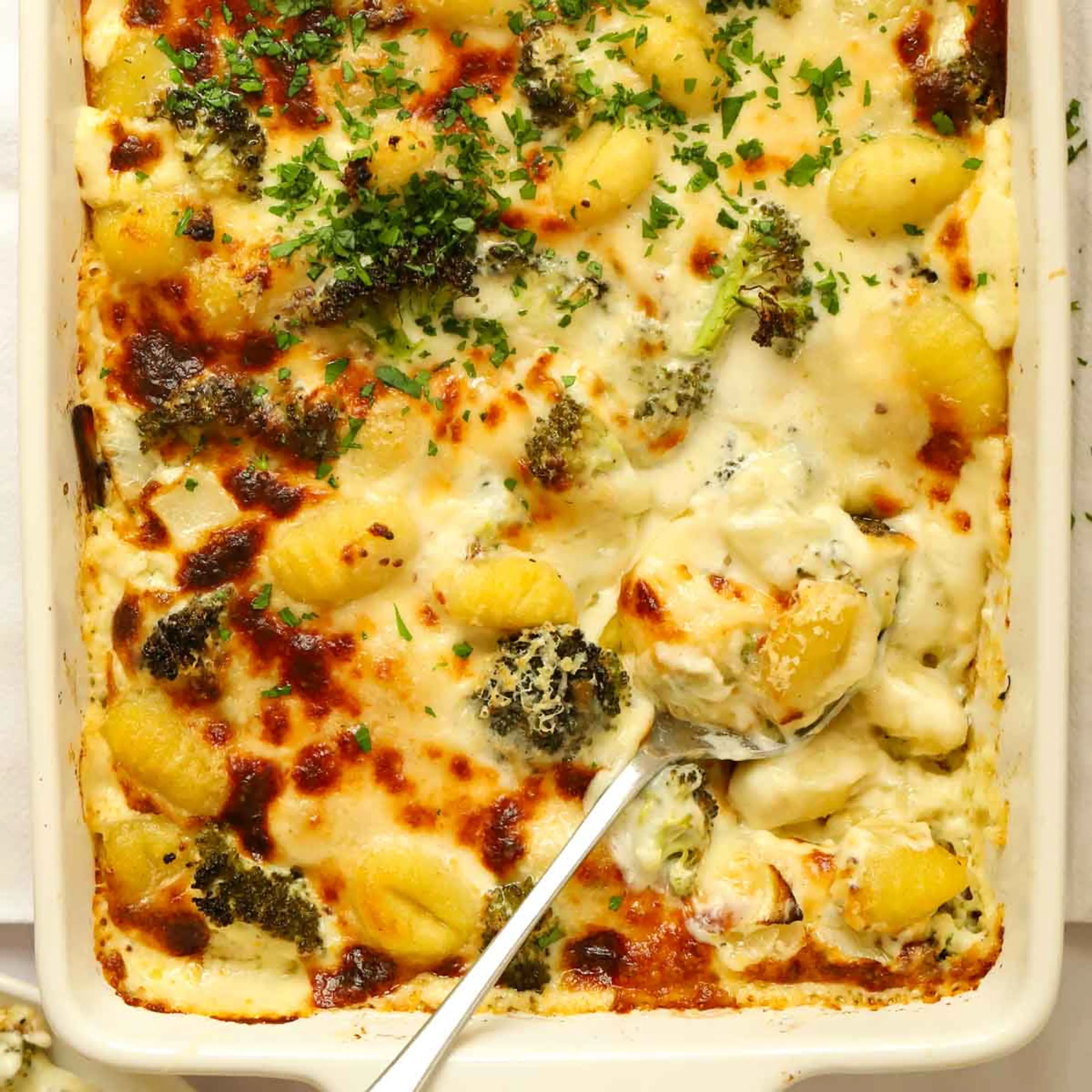 Cheesy Baked Gnocchi {with Broccoli}
