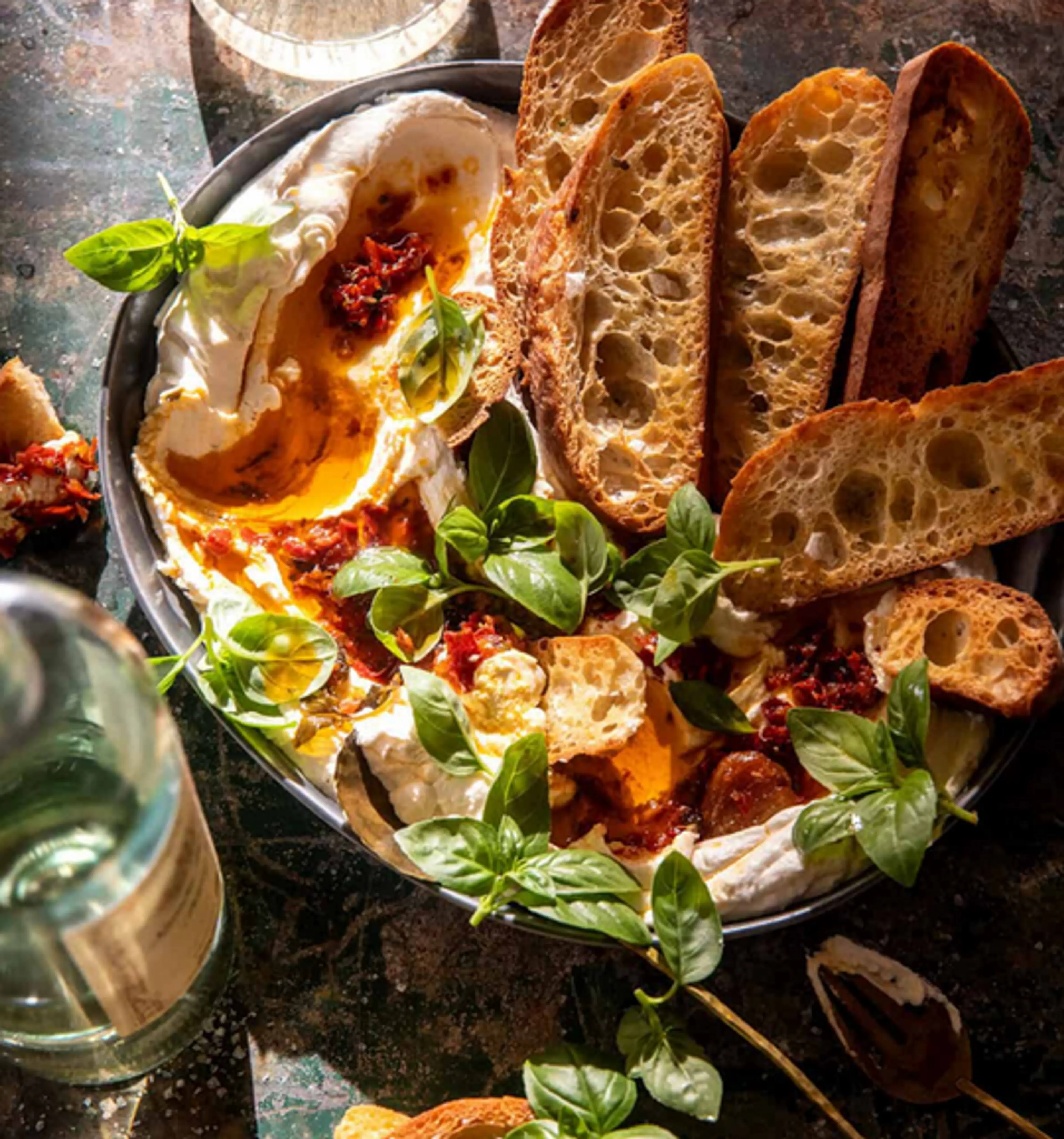 Whipped Goat Cheese and Calabrian Chile Oil Dip
