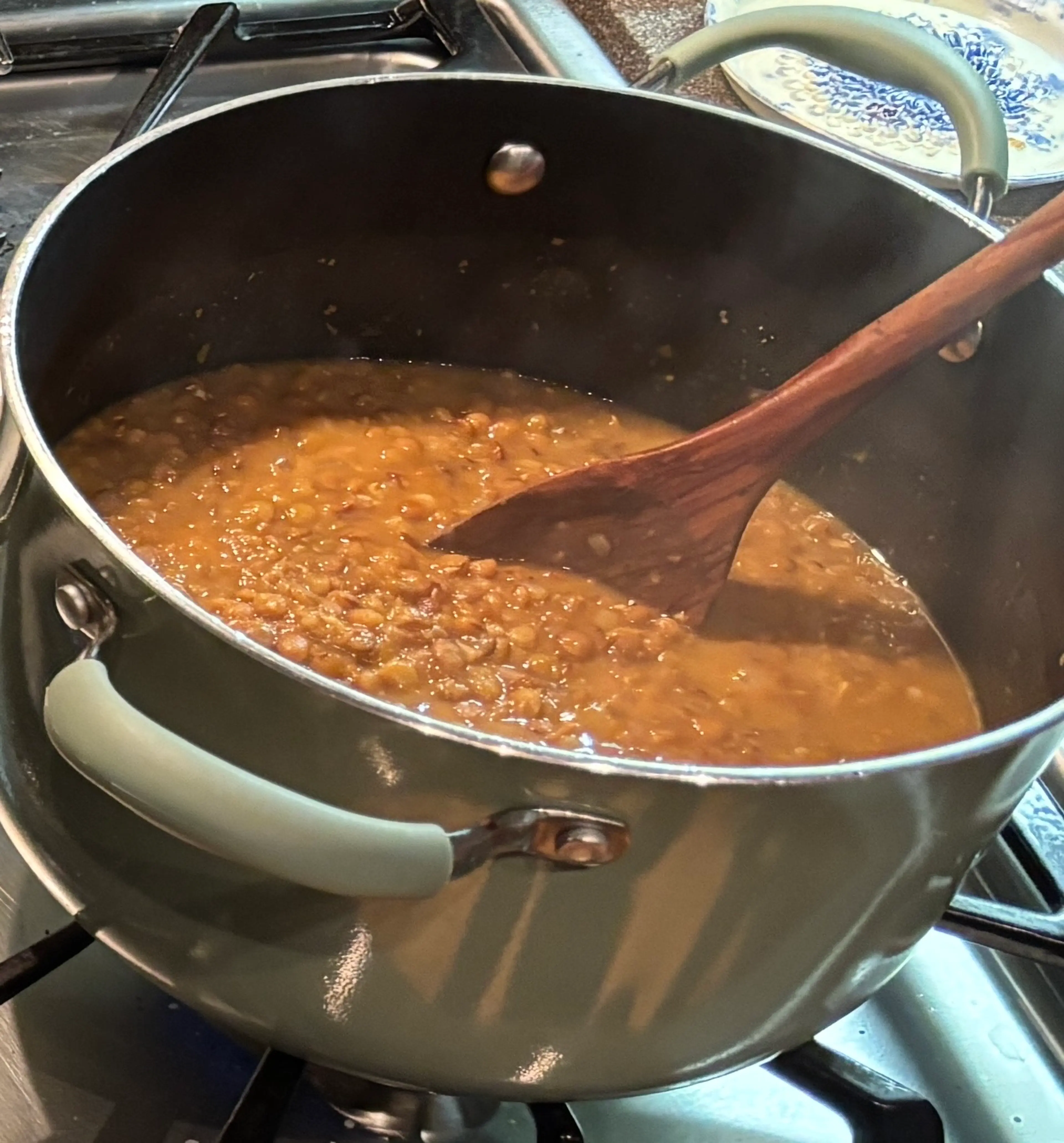 WHOLE GREEN LENTILS WITH GARLIC & ONION