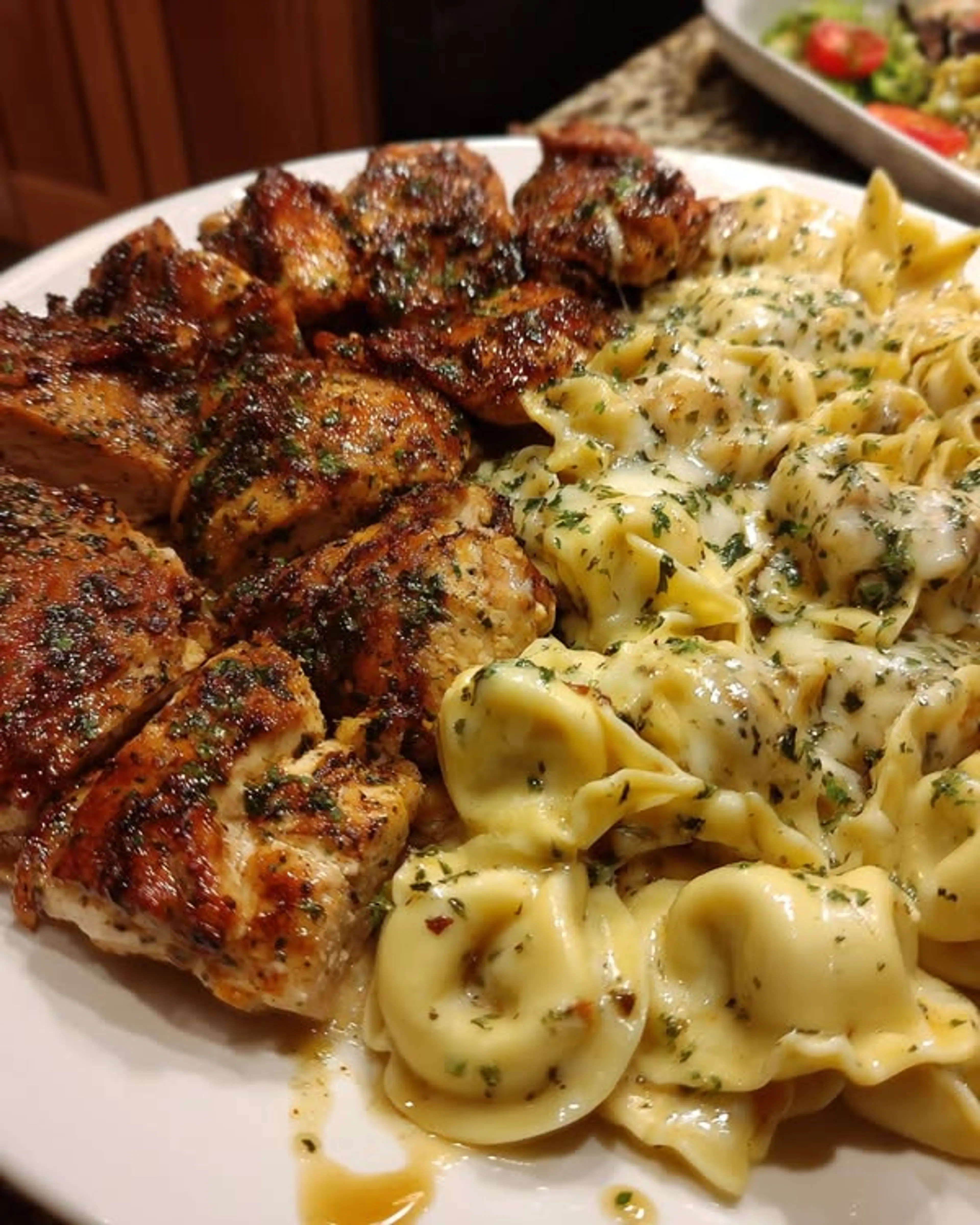 Mozzarella Cajun Chicken Tortellini with Garlic Velveeta Cre