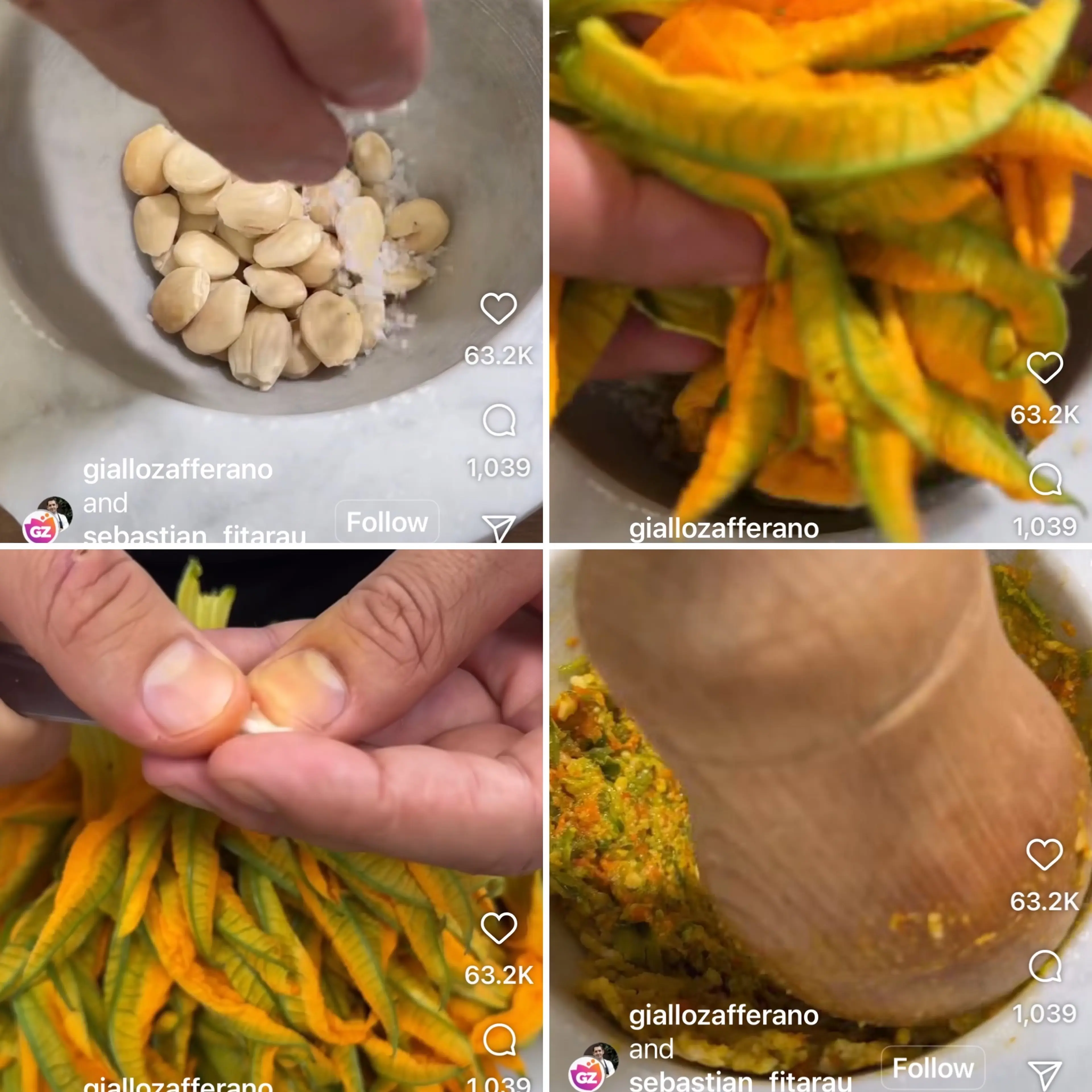 Pasta con Pesto di Fiori di Zucca e Mazzancolle