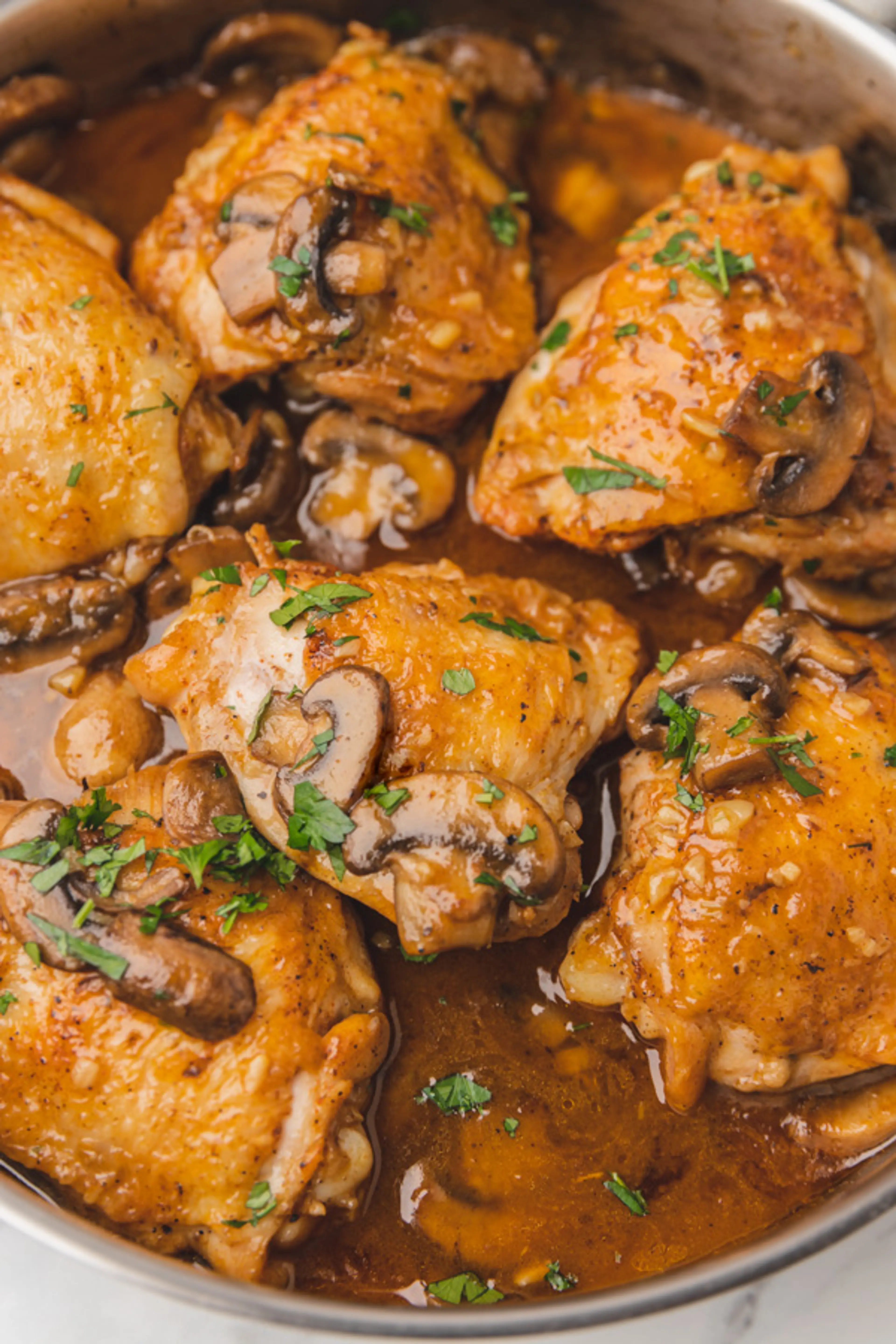 Garlic Mushroom Chicken Thighs