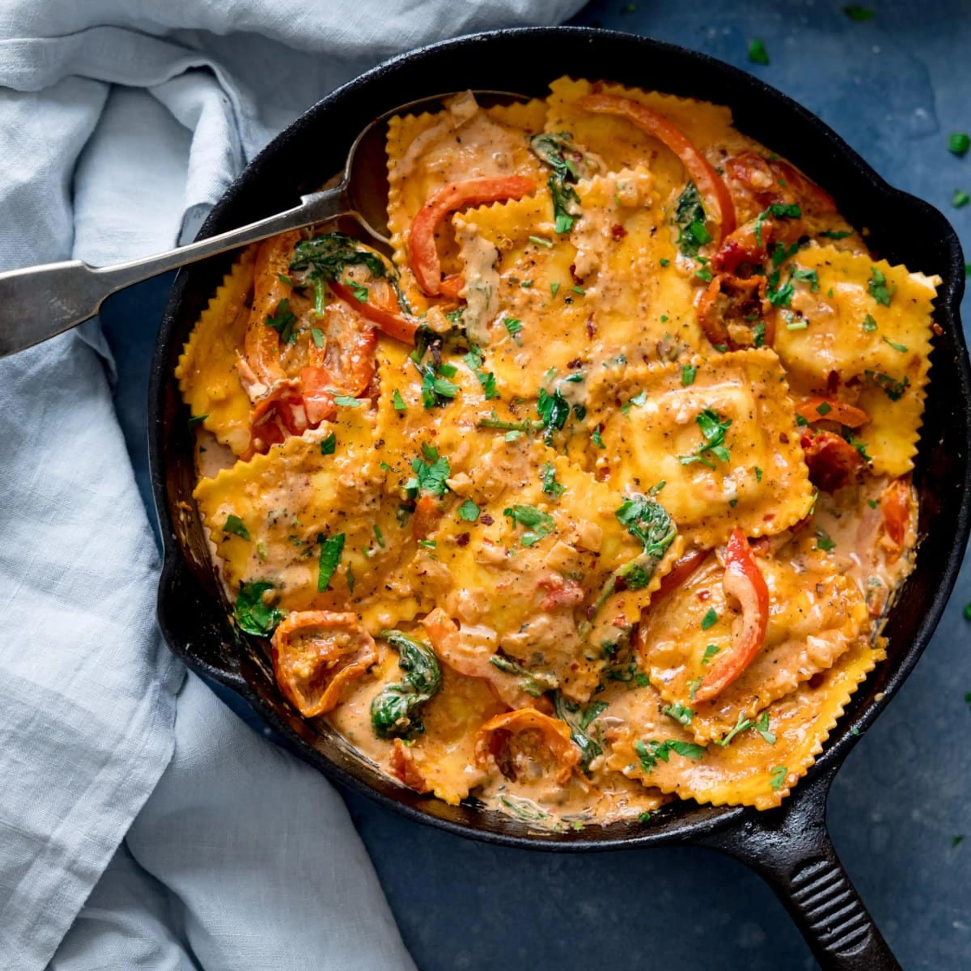 Ravioli with Creamy Tomato Sauce