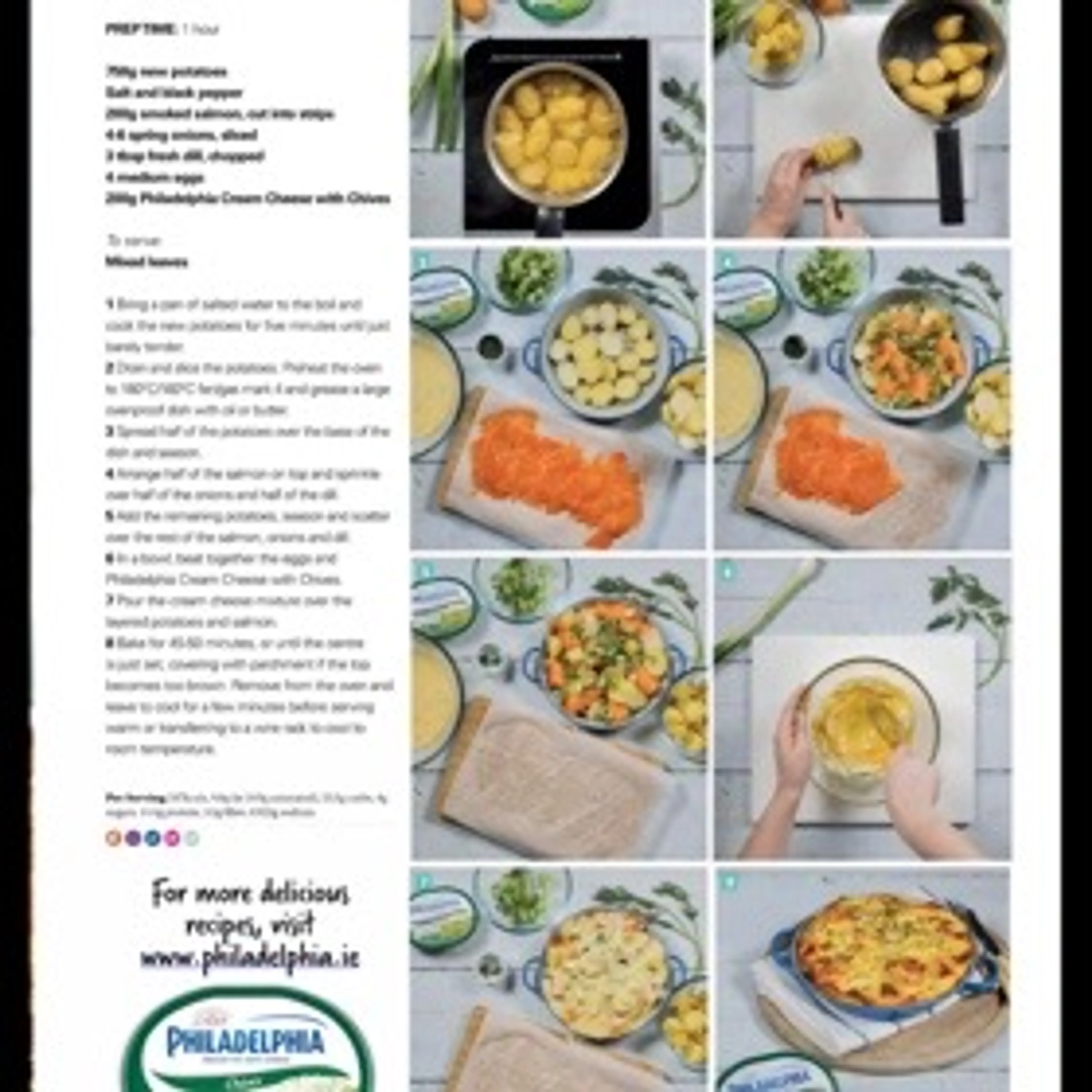 New Potato, Smoked Salmon and Philly Frittata