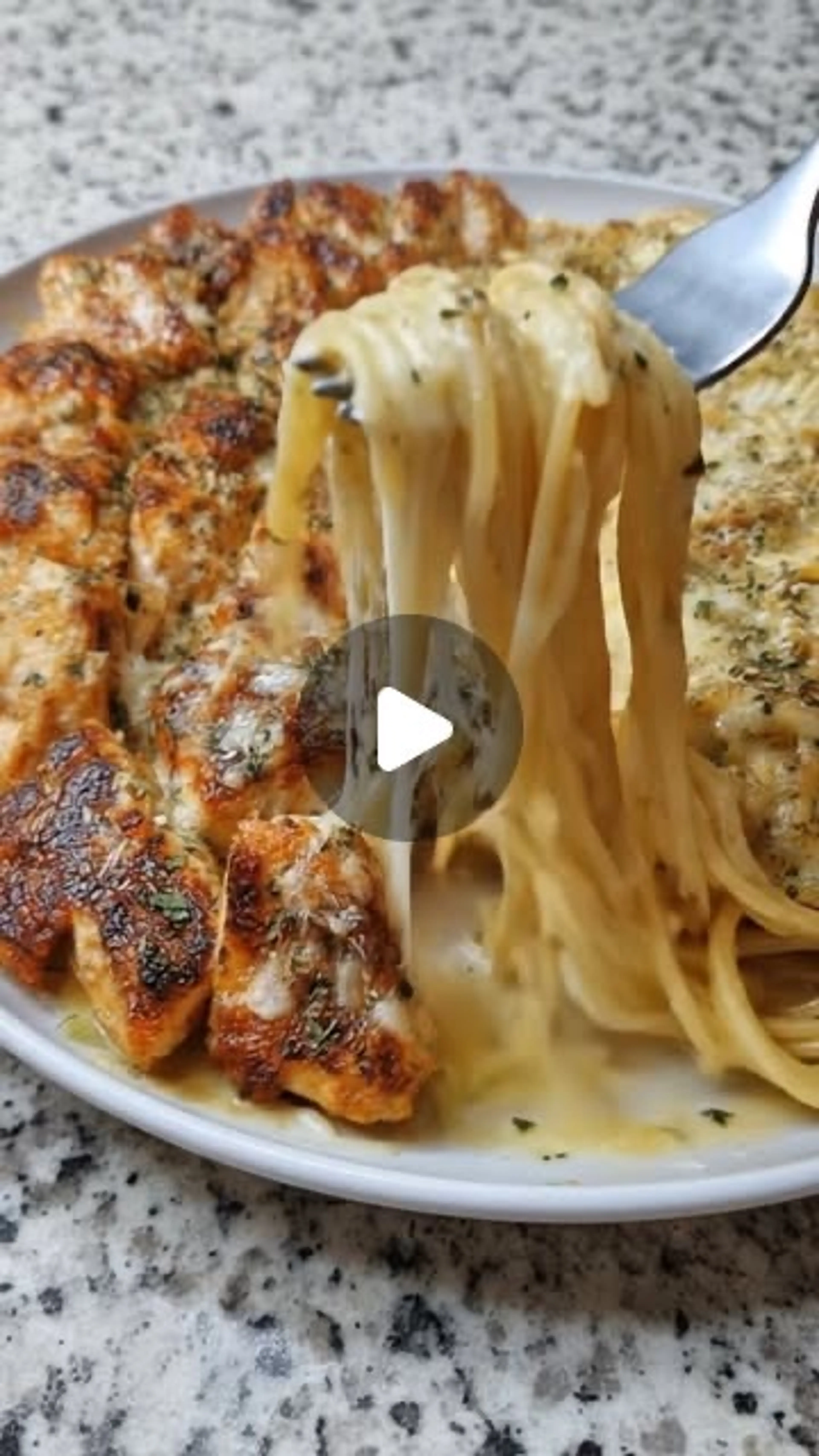 Garlic Parmesan Chicken with Creamy Velveeta Spaghetti