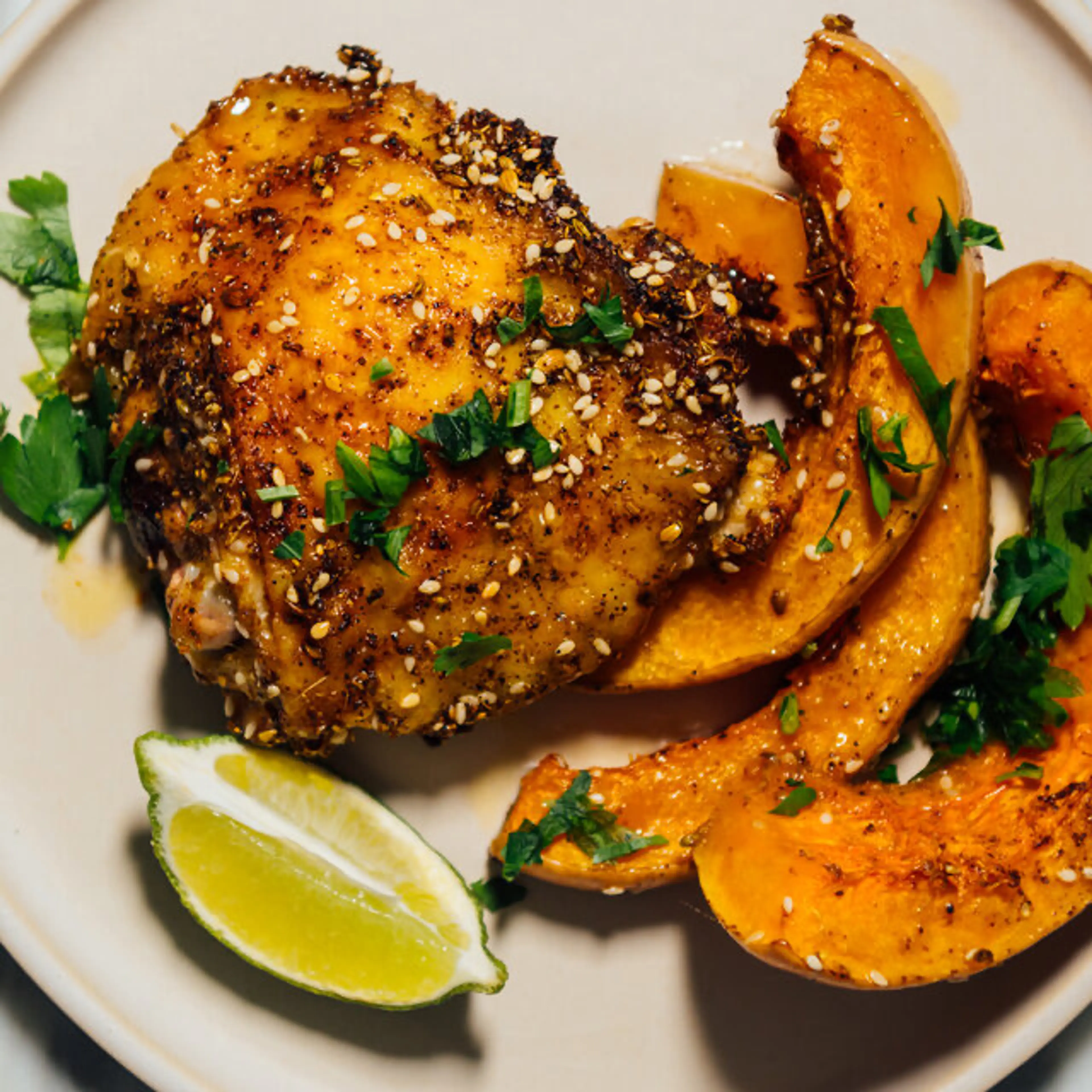 Sheet-Pan Chicken With Squash, Fennel and Sesame