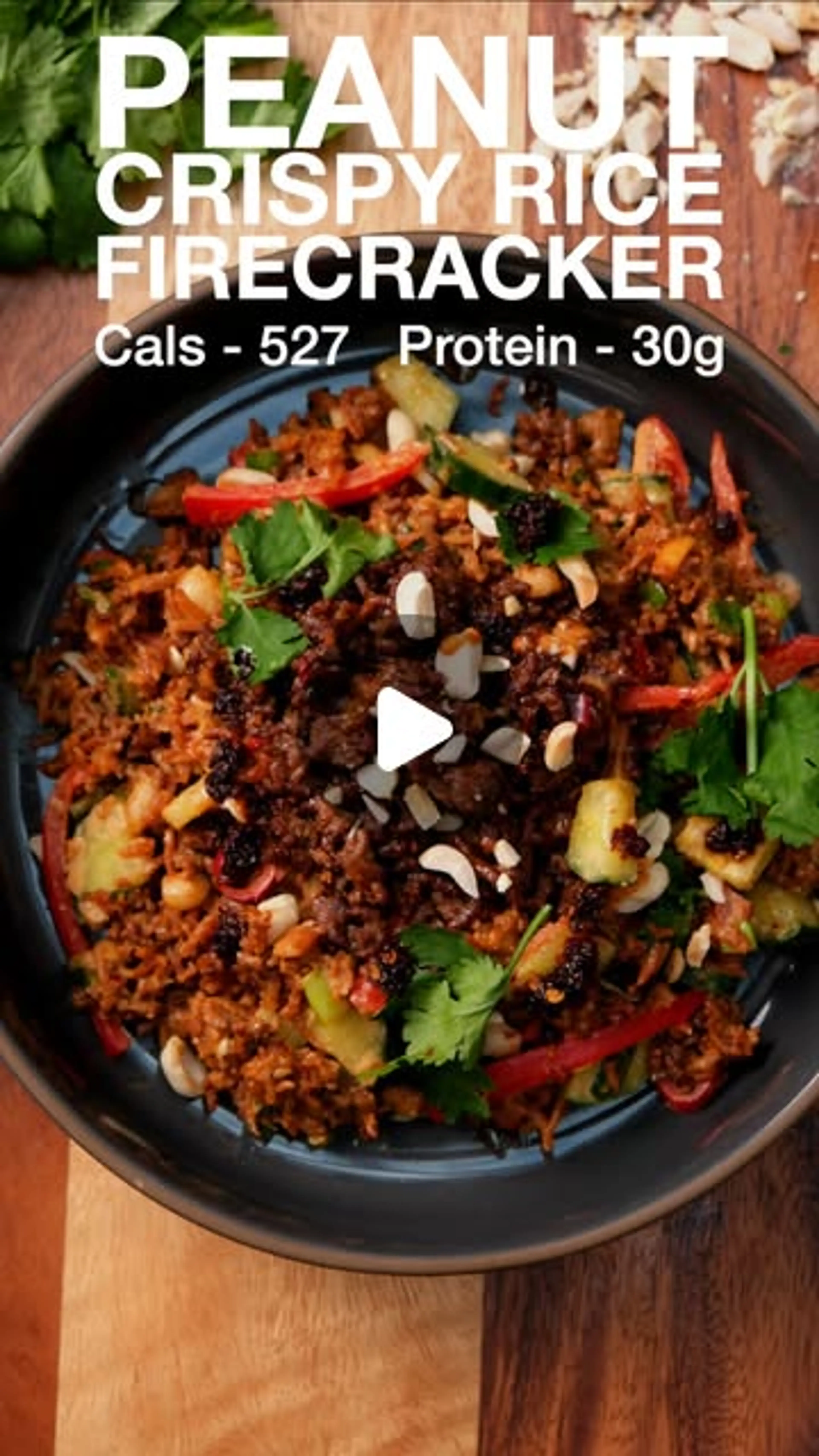 Peanut Crispy Rice Salad W/ Firecracker Beef