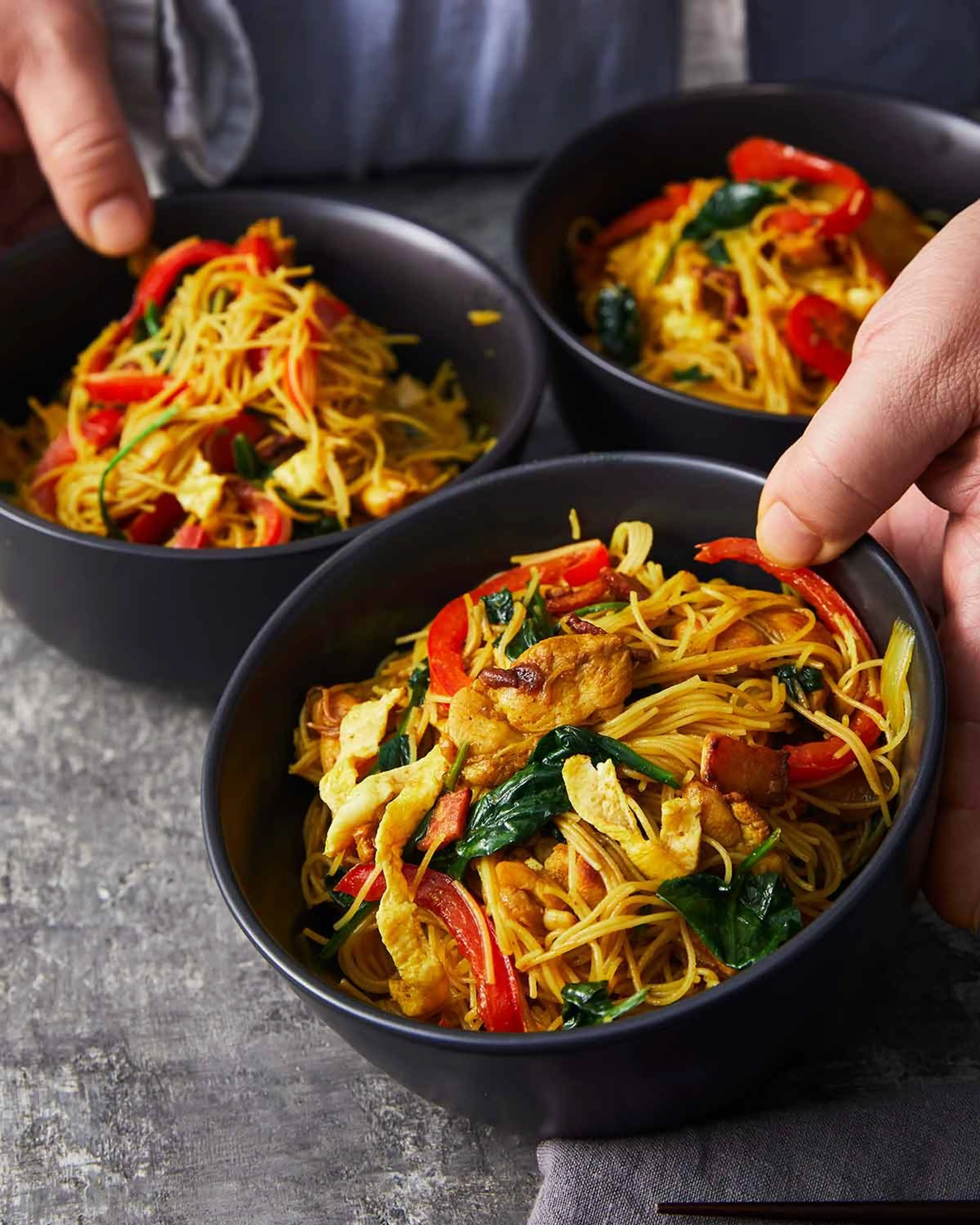 Easy Singapore Chicken Vermicelli Noodles