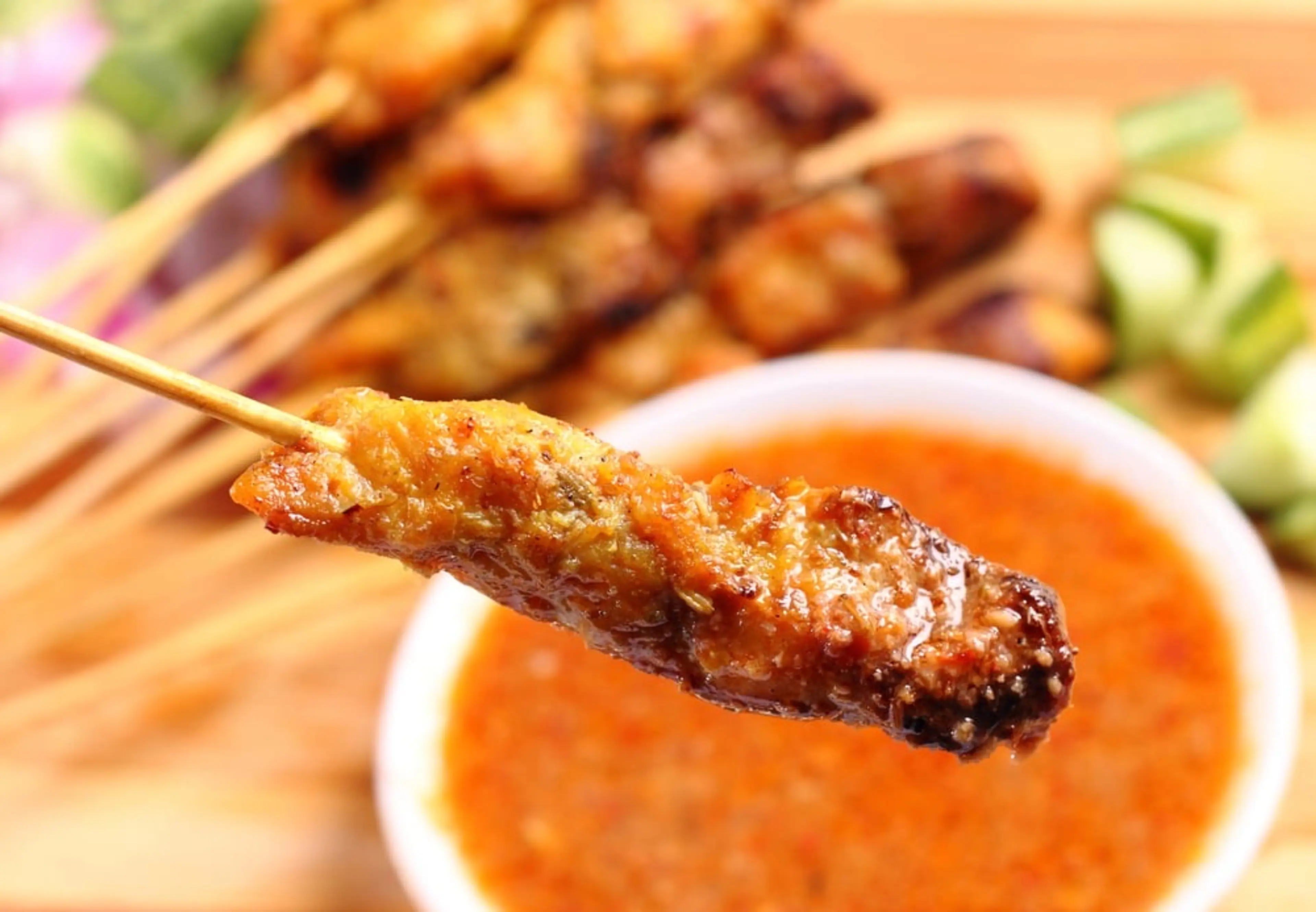 Chicken Skewers with Peanut Butter Sauce