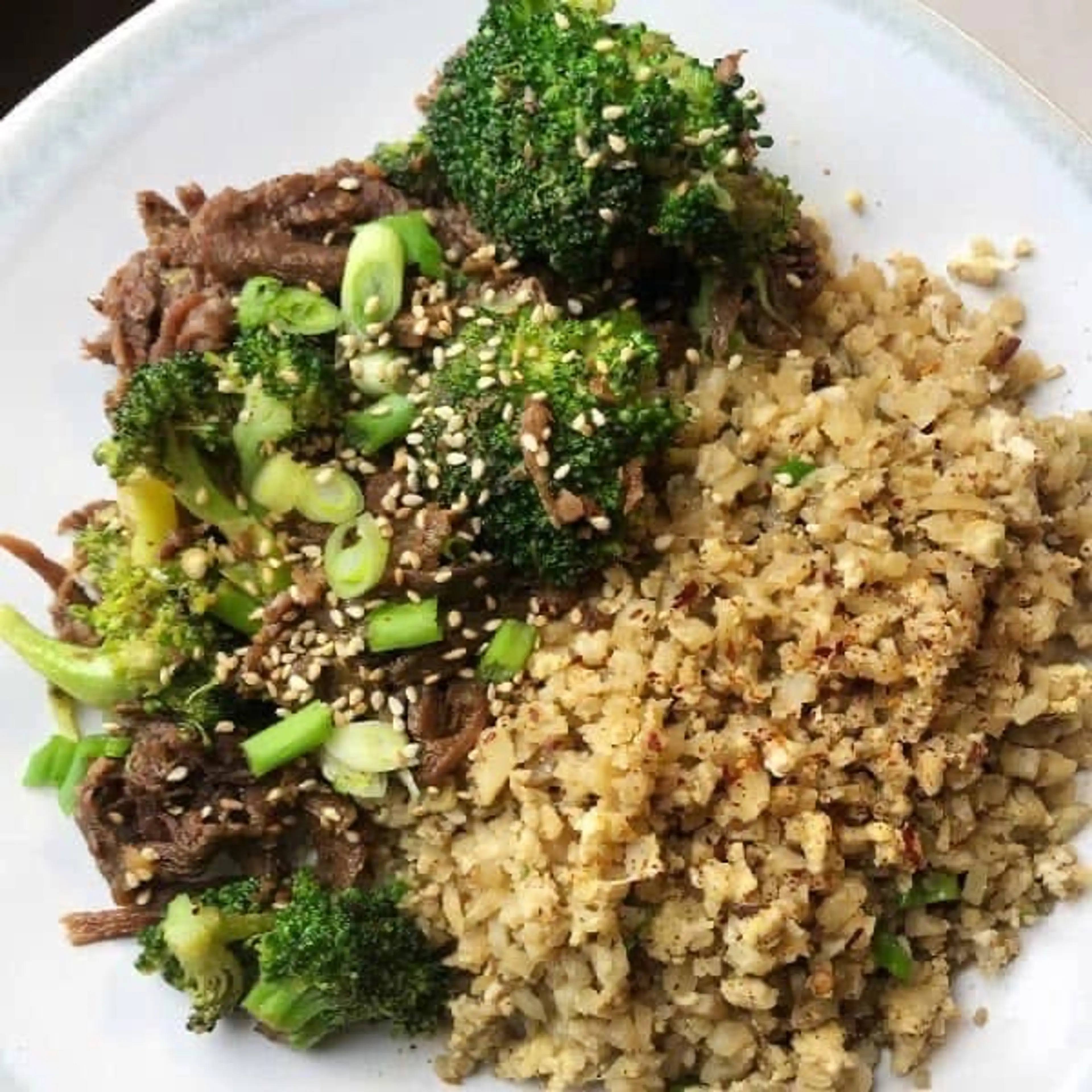 Beef with Broccoli on Cauliflower Rice