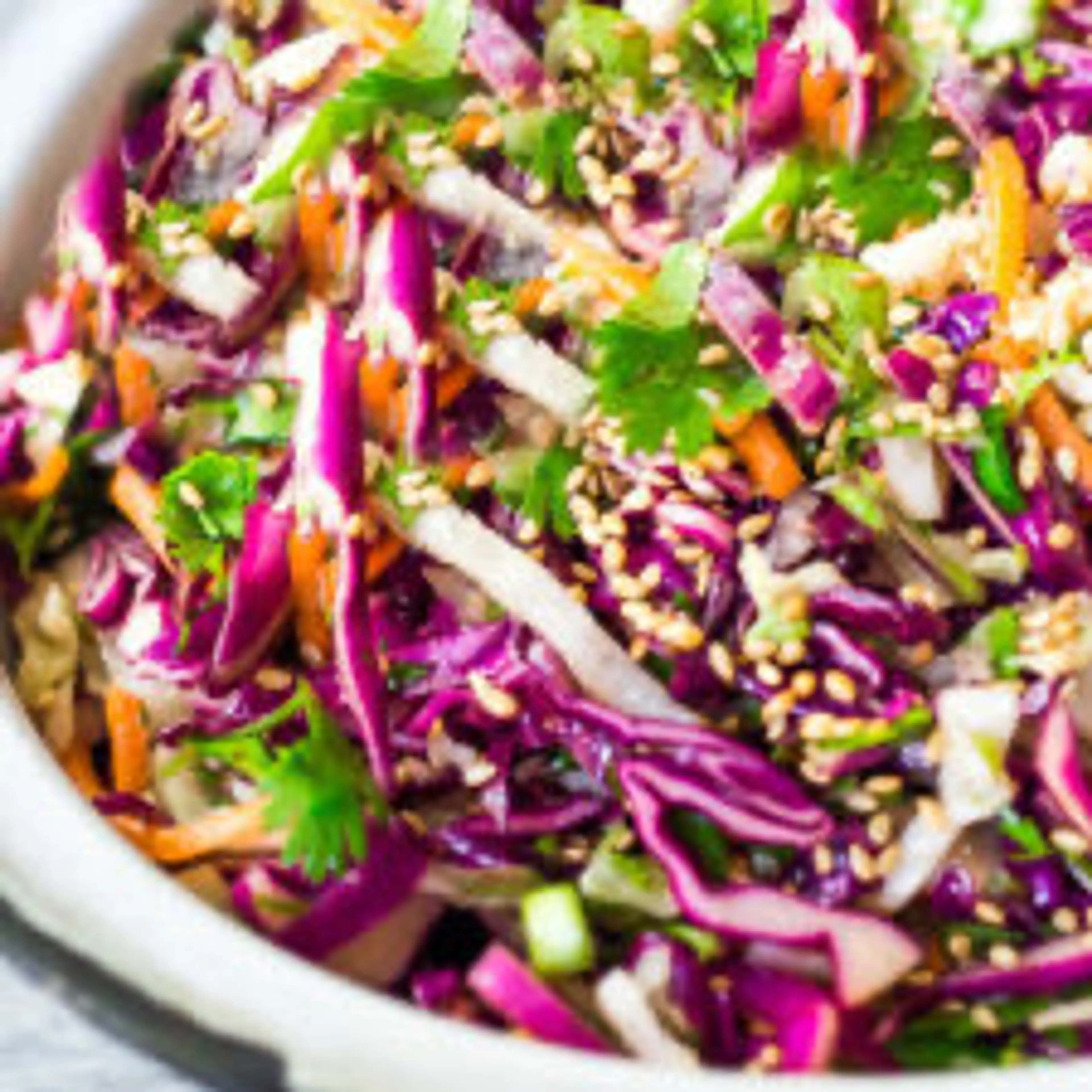 Easy Crunchy Asian Slaw (w/ BEST Asian Dressing!)