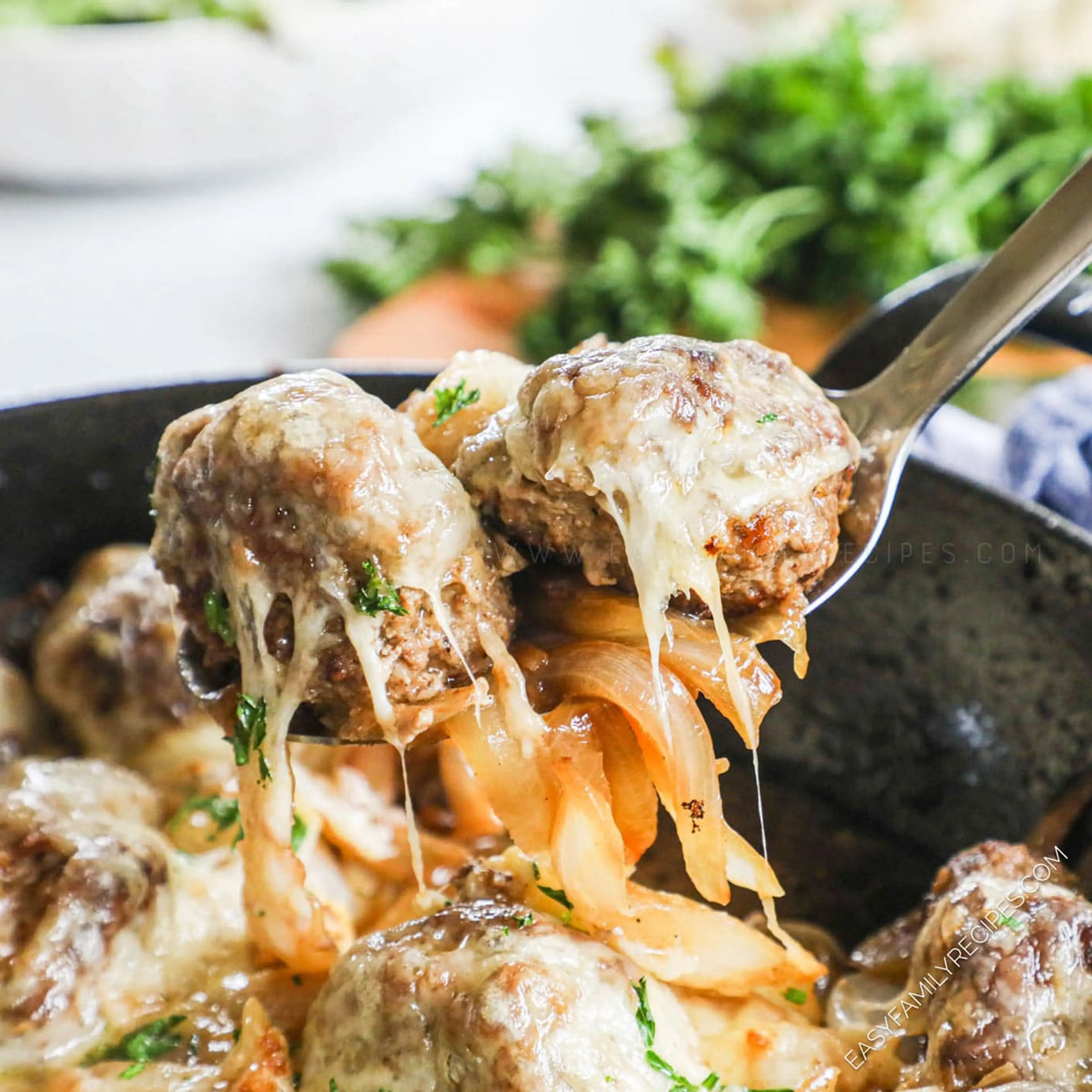French Onion Meatballs
