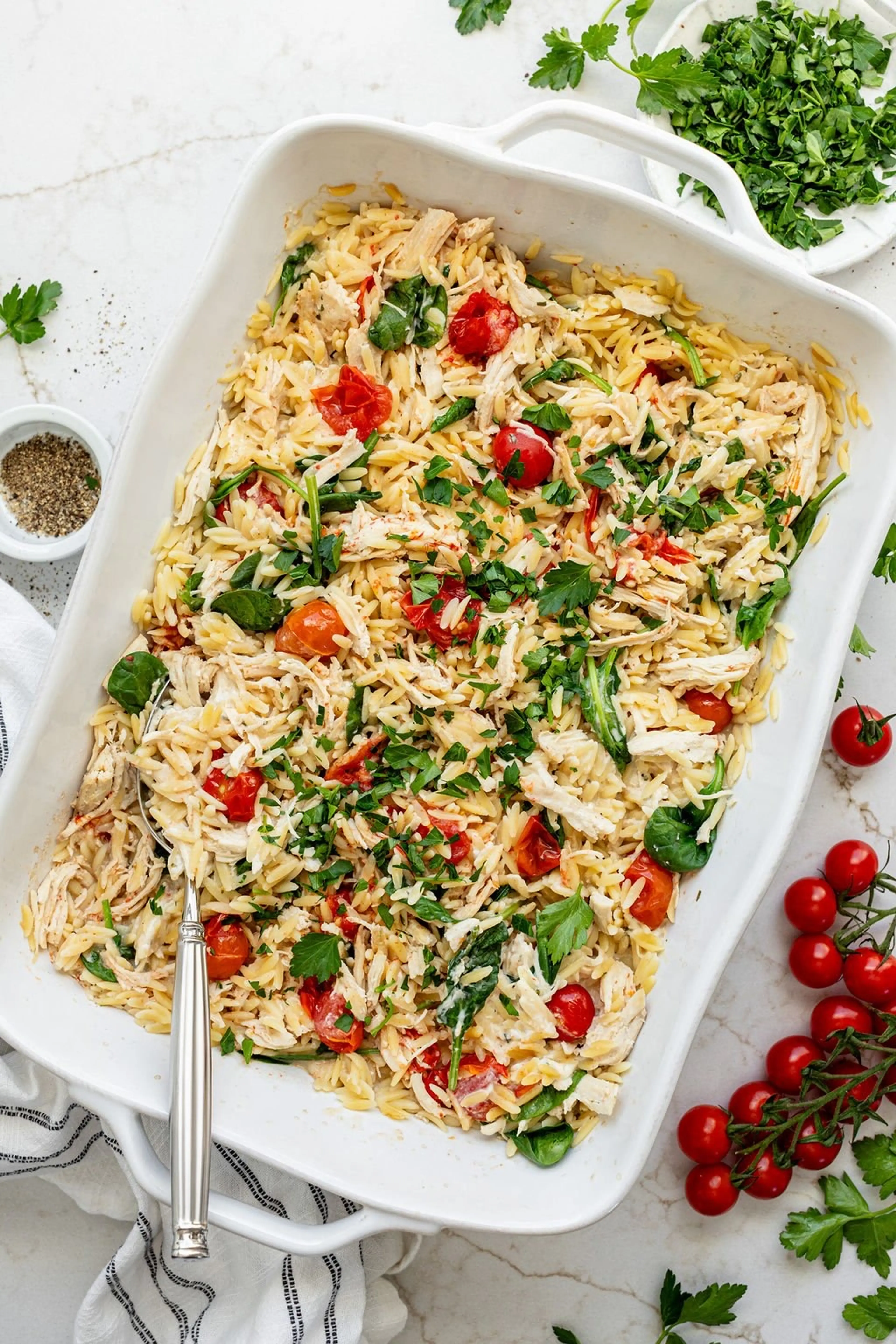 Baked Chicken Orzo (with Boursin!)